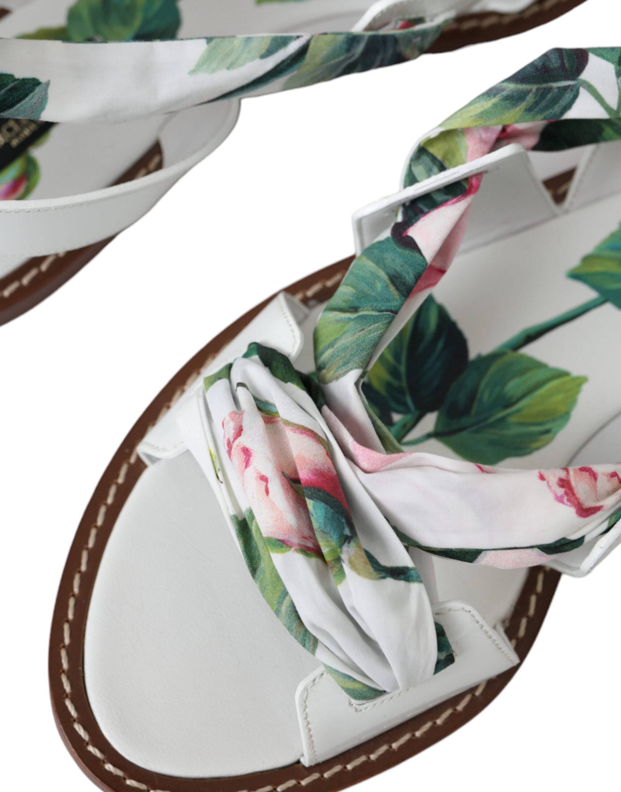 Dolce & Gabbana Multicolor Floral Print Ankle Wrap Sandalen Schuhe-7