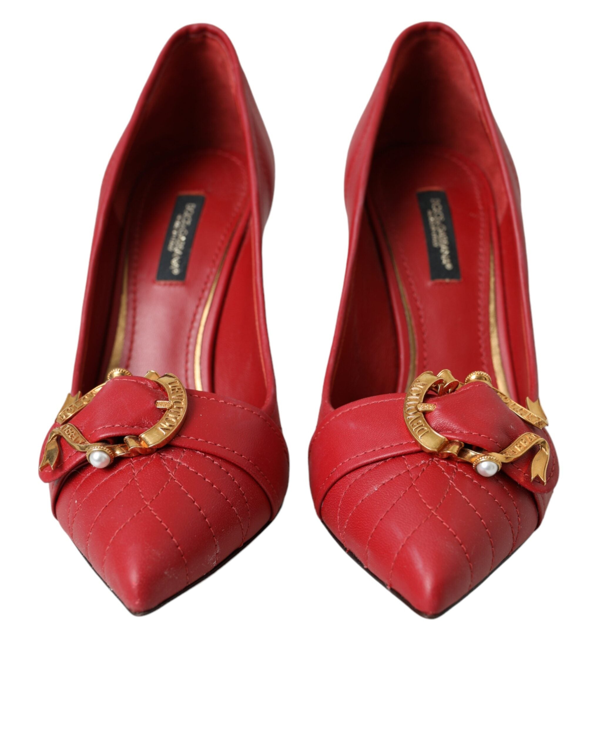Dolce & Gabbana Red Devotion Leather Heels Pumps Shoes-2