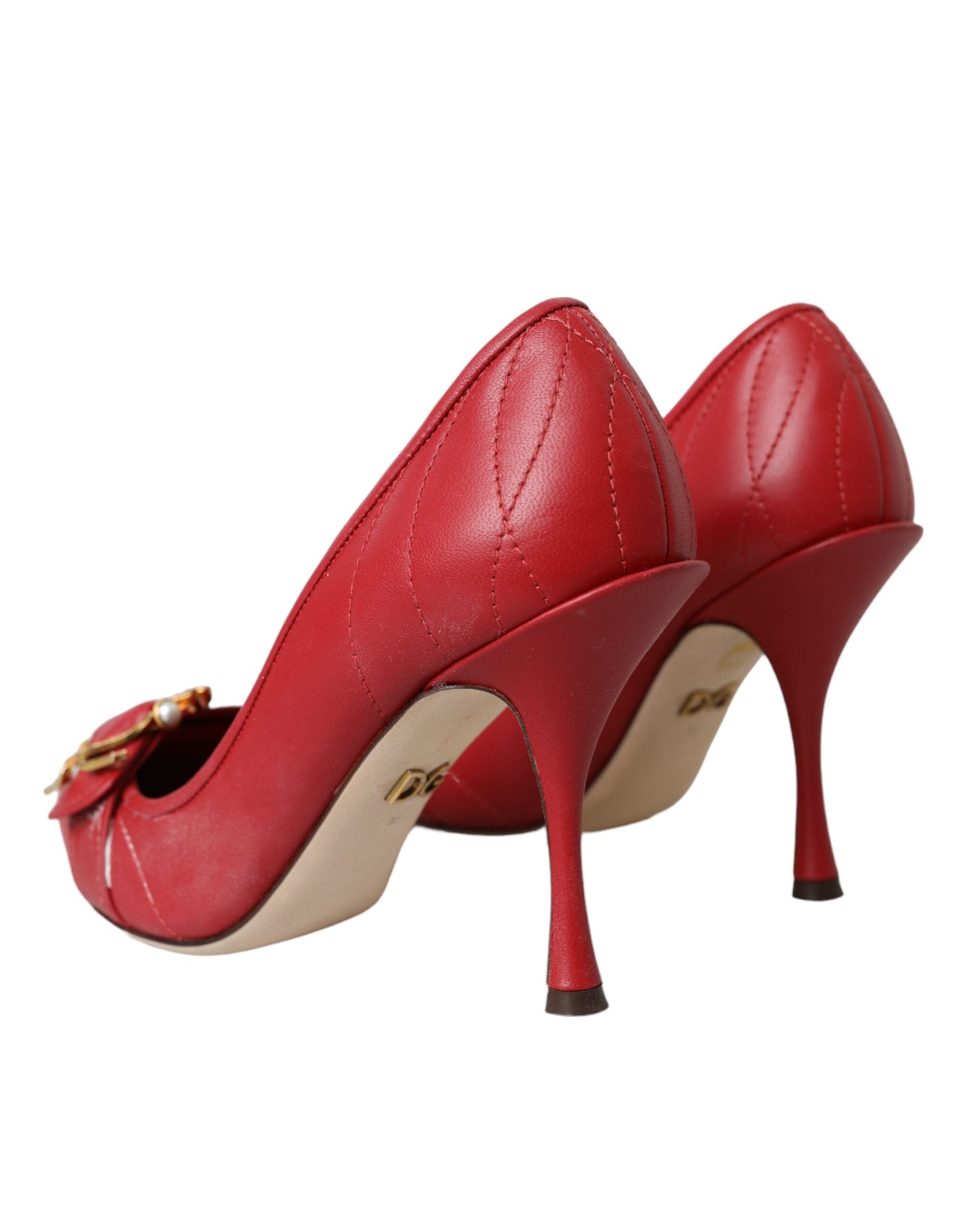 Dolce & Gabbana Red Devotion Leather Heels Pumps Shoes-4
