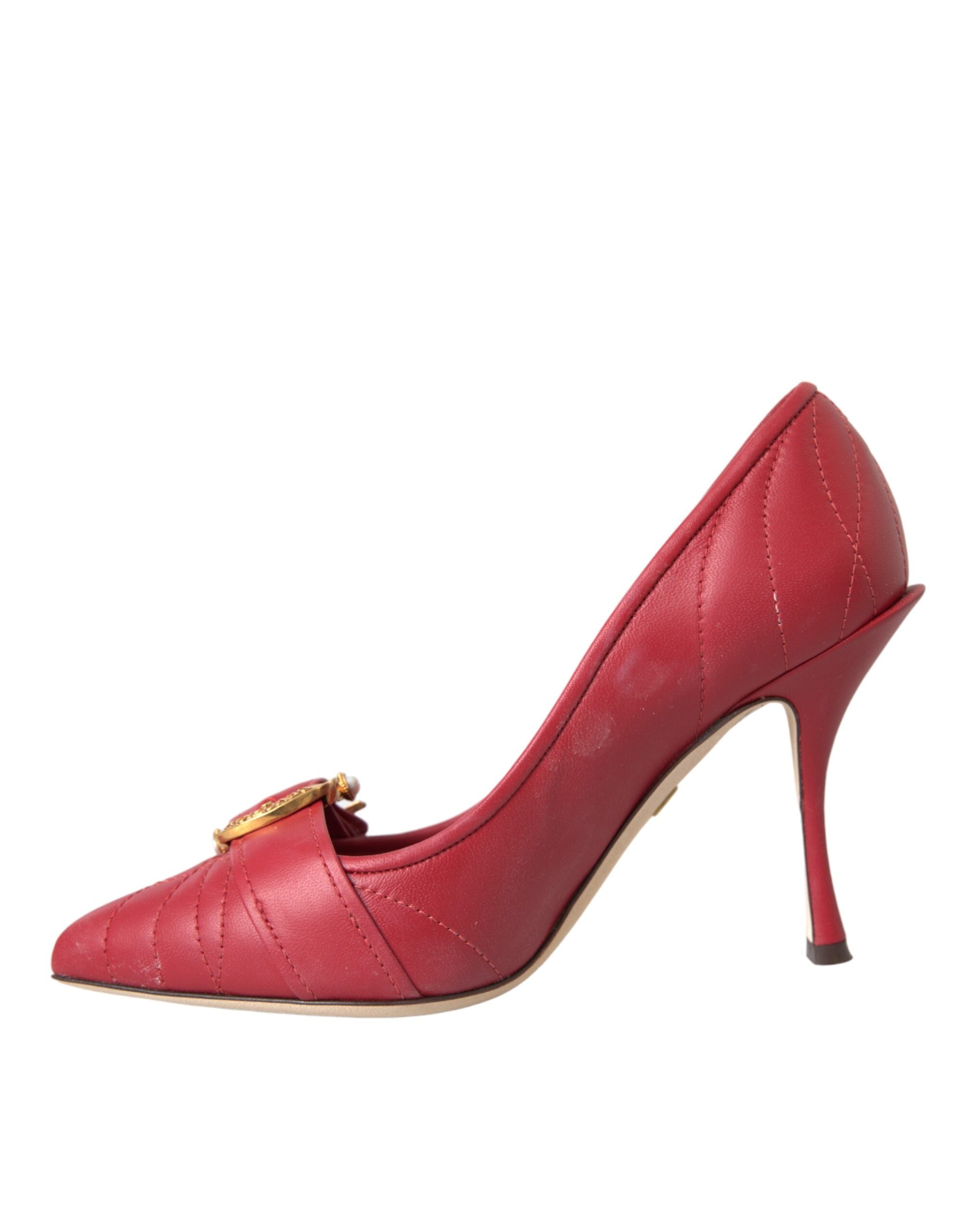 Dolce & Gabbana Red Devotion Leather Heels Pumps Shoes-5