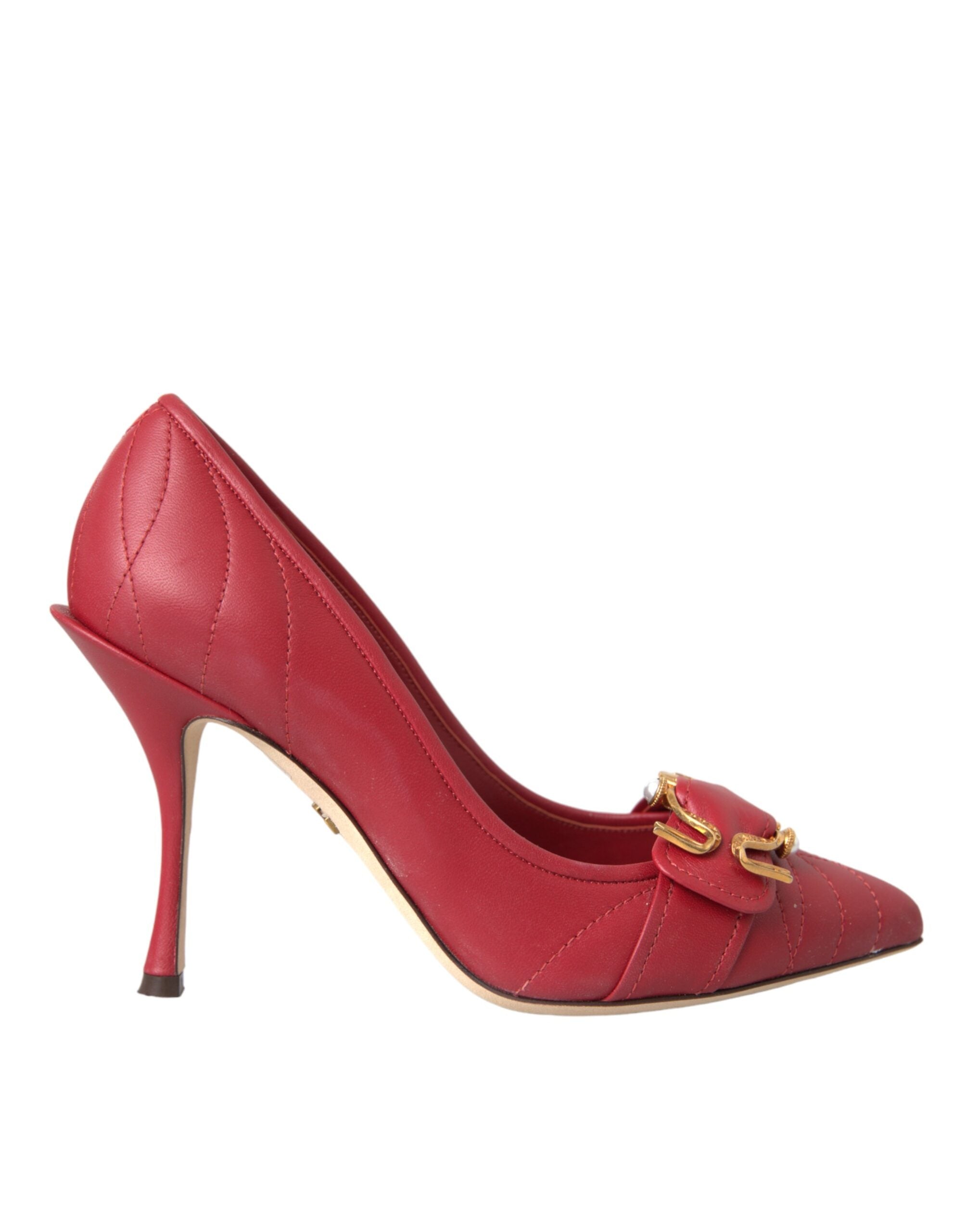 Dolce & Gabbana Red Devotion Leather Heels Pumps Shoes-1