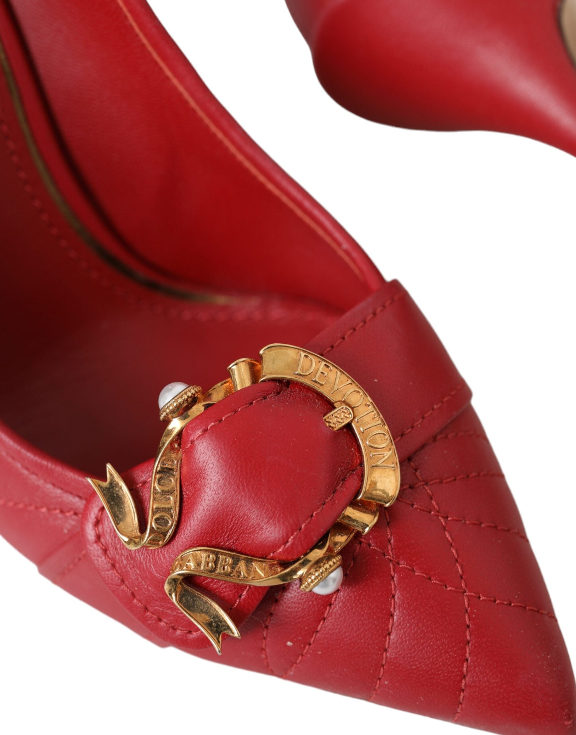 Dolce & Gabbana Red Devotion Leather Heels Pumps Shoes-7