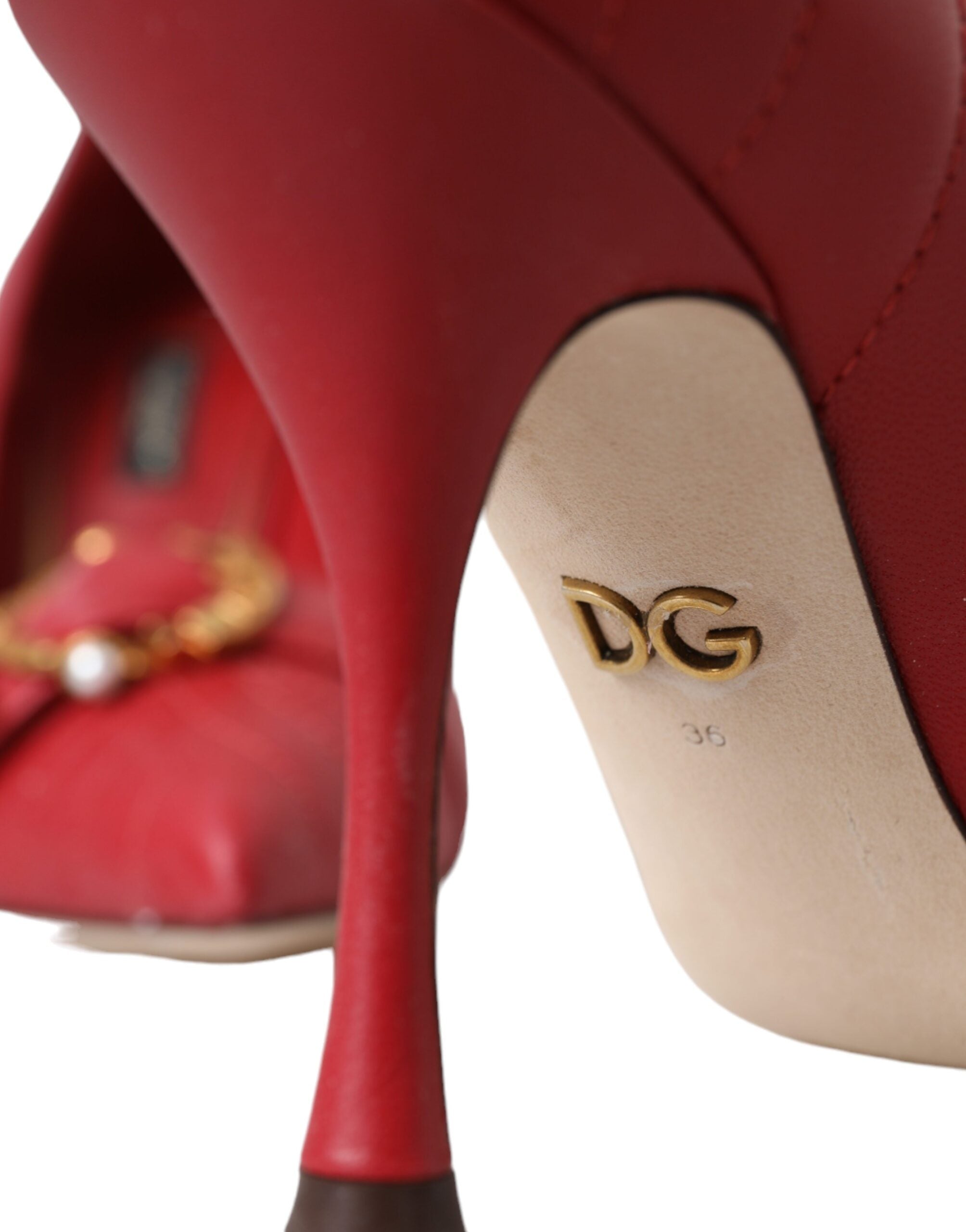Dolce & Gabbana Red Devotion Leather Heels Pumps Shoes-8
