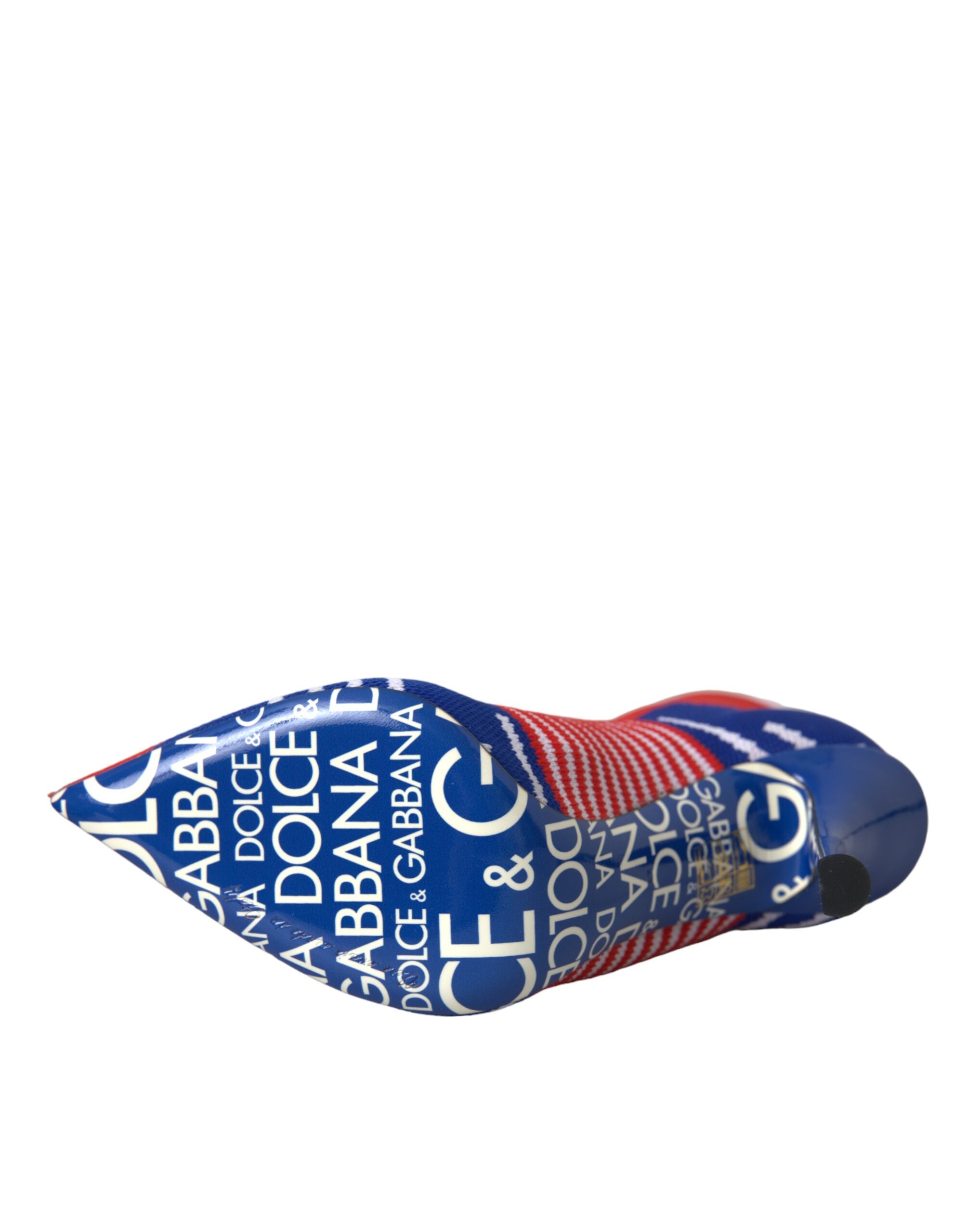 Dolce & Gabbana Rot Blau Stretch Socke Stil Ankle Stiefel Logo Schuhe-7