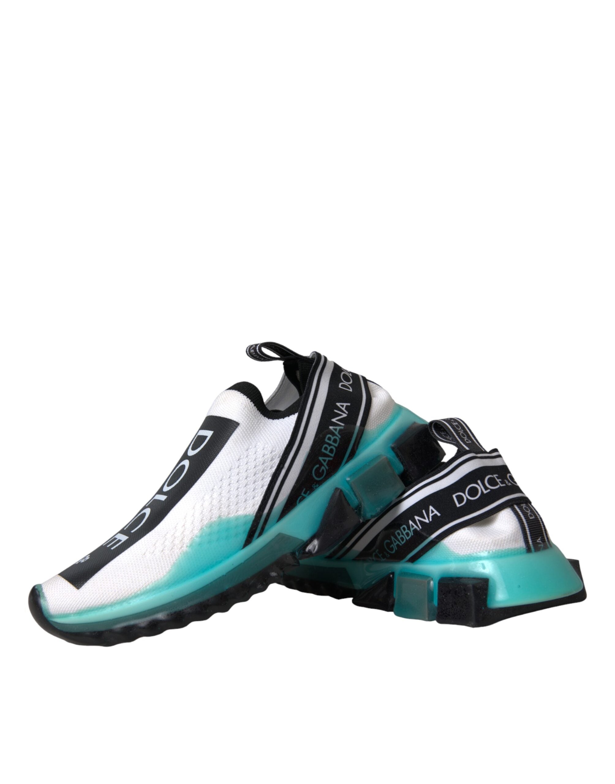 Zapatillas deportivas Dolce & Gabbana Sorrento negras, blancas y azules sin cordones-7