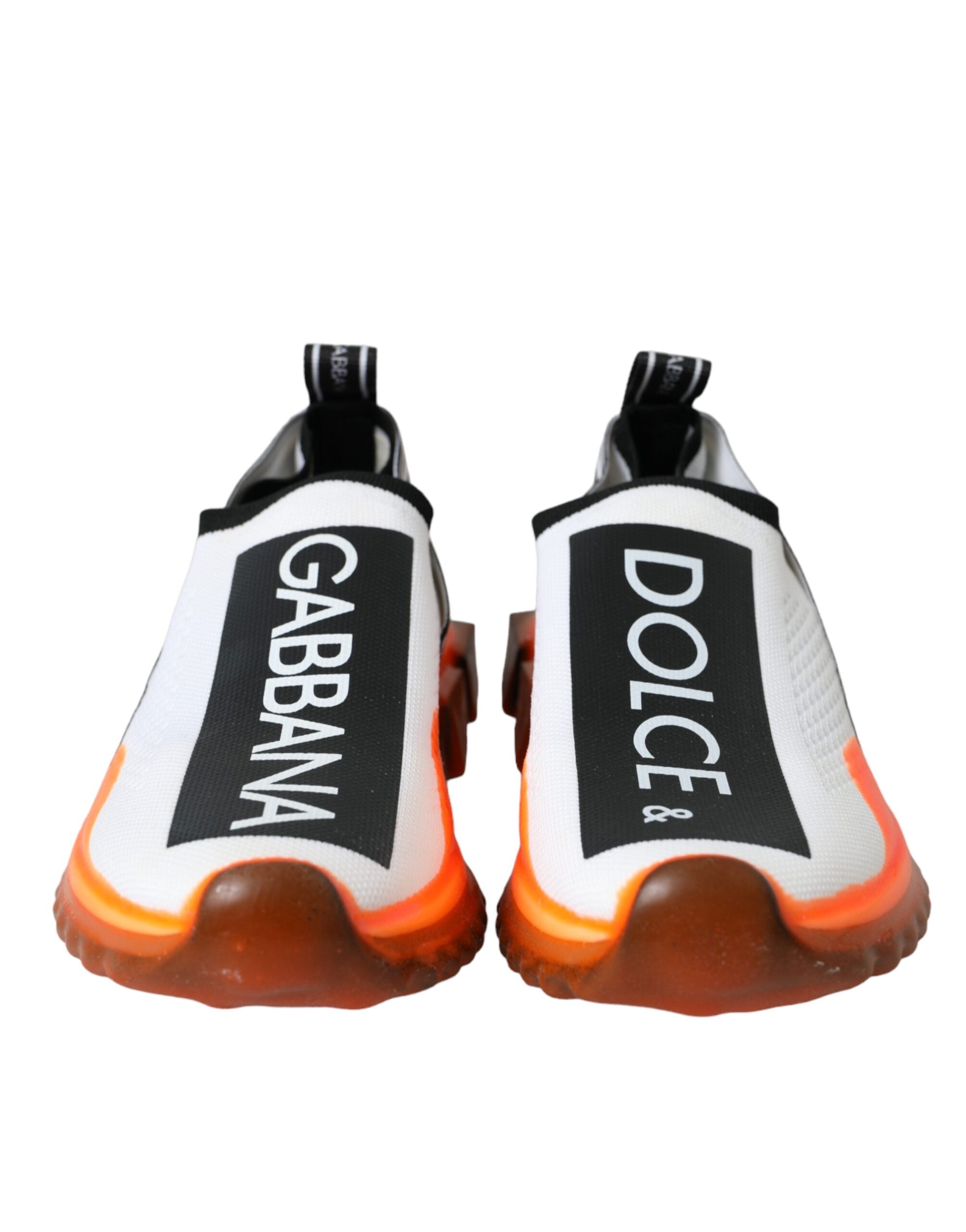Dolce & Gabbana Black White Orange Slip On Sorrento Sneakers Shoes-2