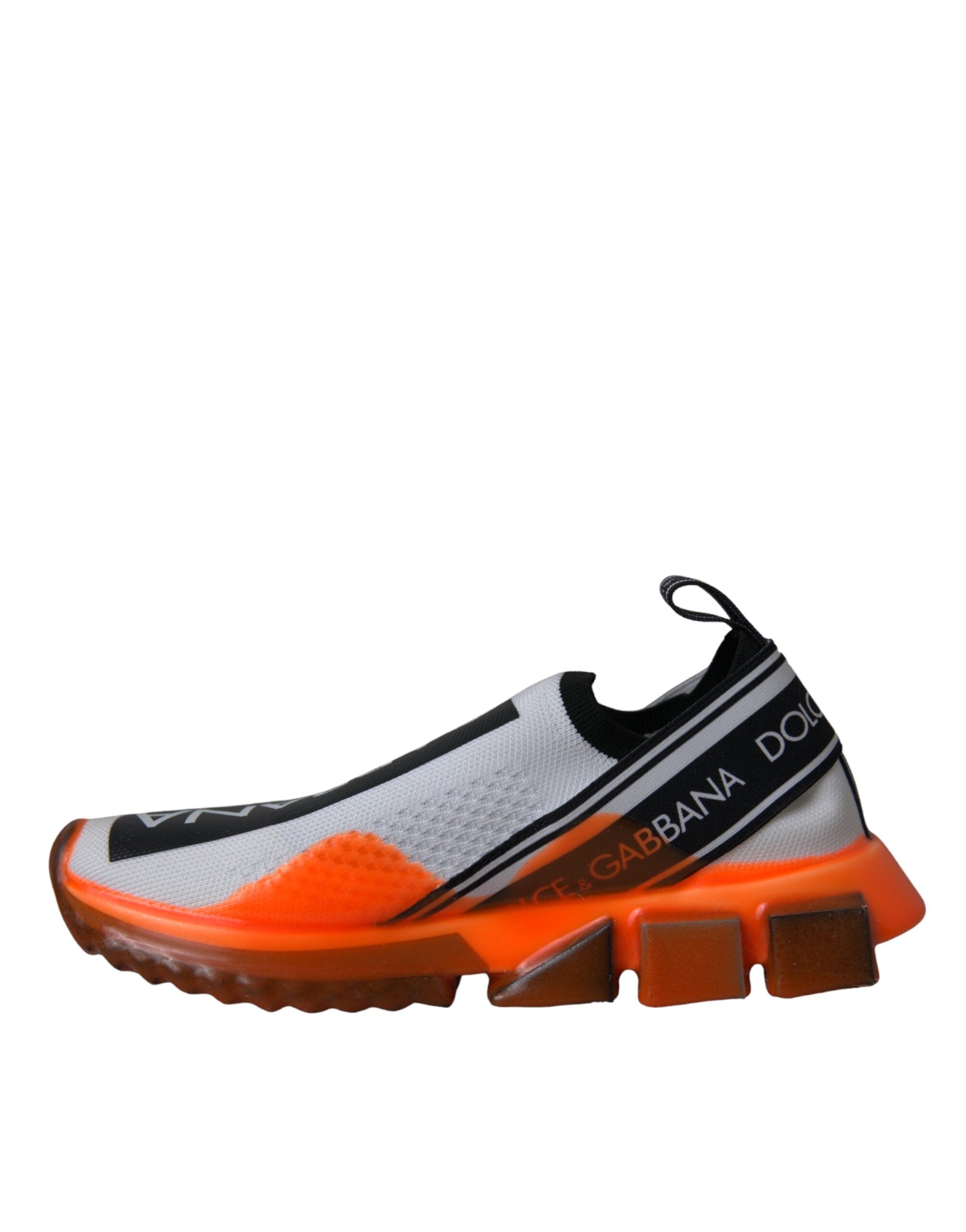 Dolce & Gabbana Black White Orange Slip On Sorrento Sneakers Shoes-5