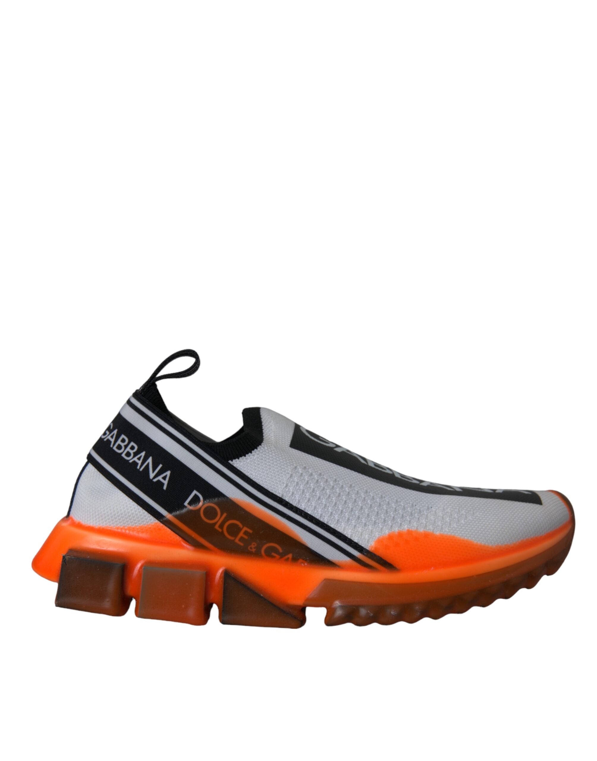 Dolce & Gabbana Black White Orange Slip On Sorrento Sneakers Shoes-1