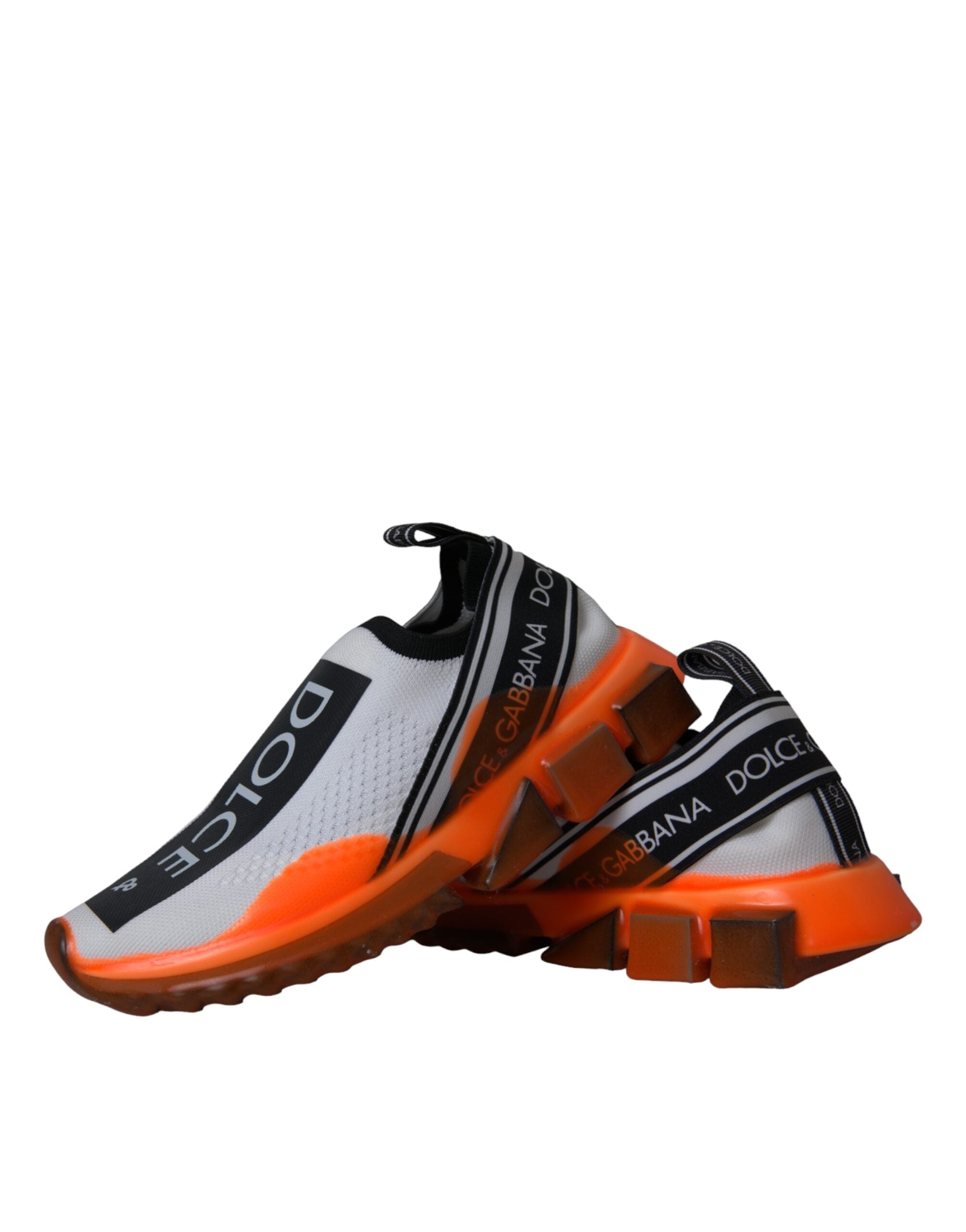 Dolce & Gabbana Black White Orange Slip On Sorrento Sneakers Shoes-7