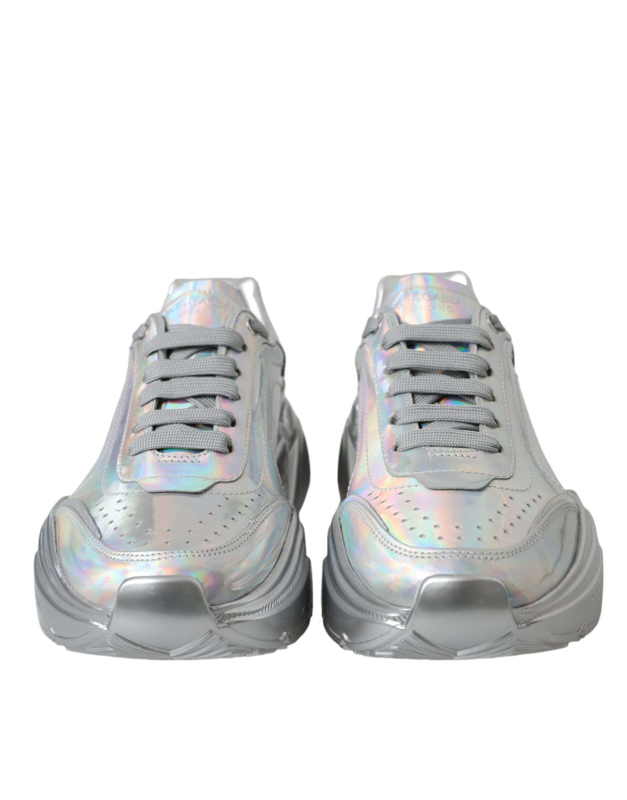 Dolce & Gabbana silver iridescent DAYMASTER leather sneakers shoes-2