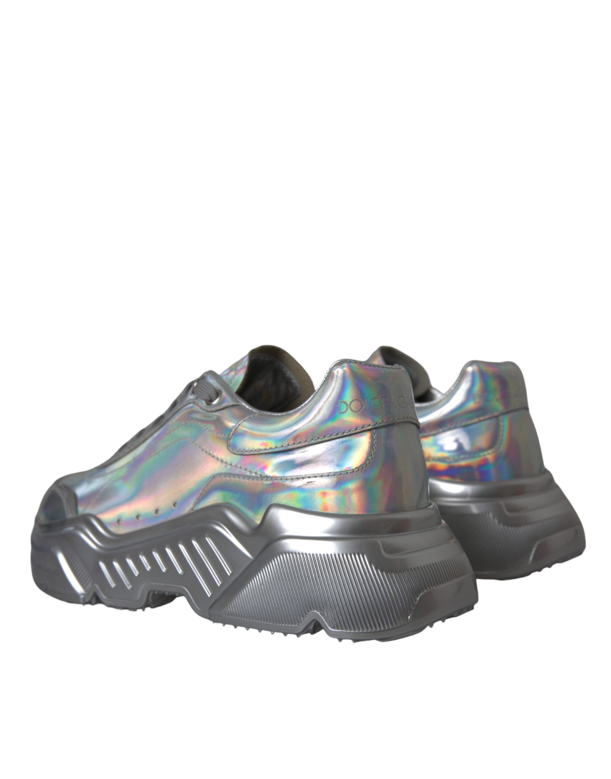 Dolce & Gabbana silver iridescent DAYMASTER leather sneakers shoes-4