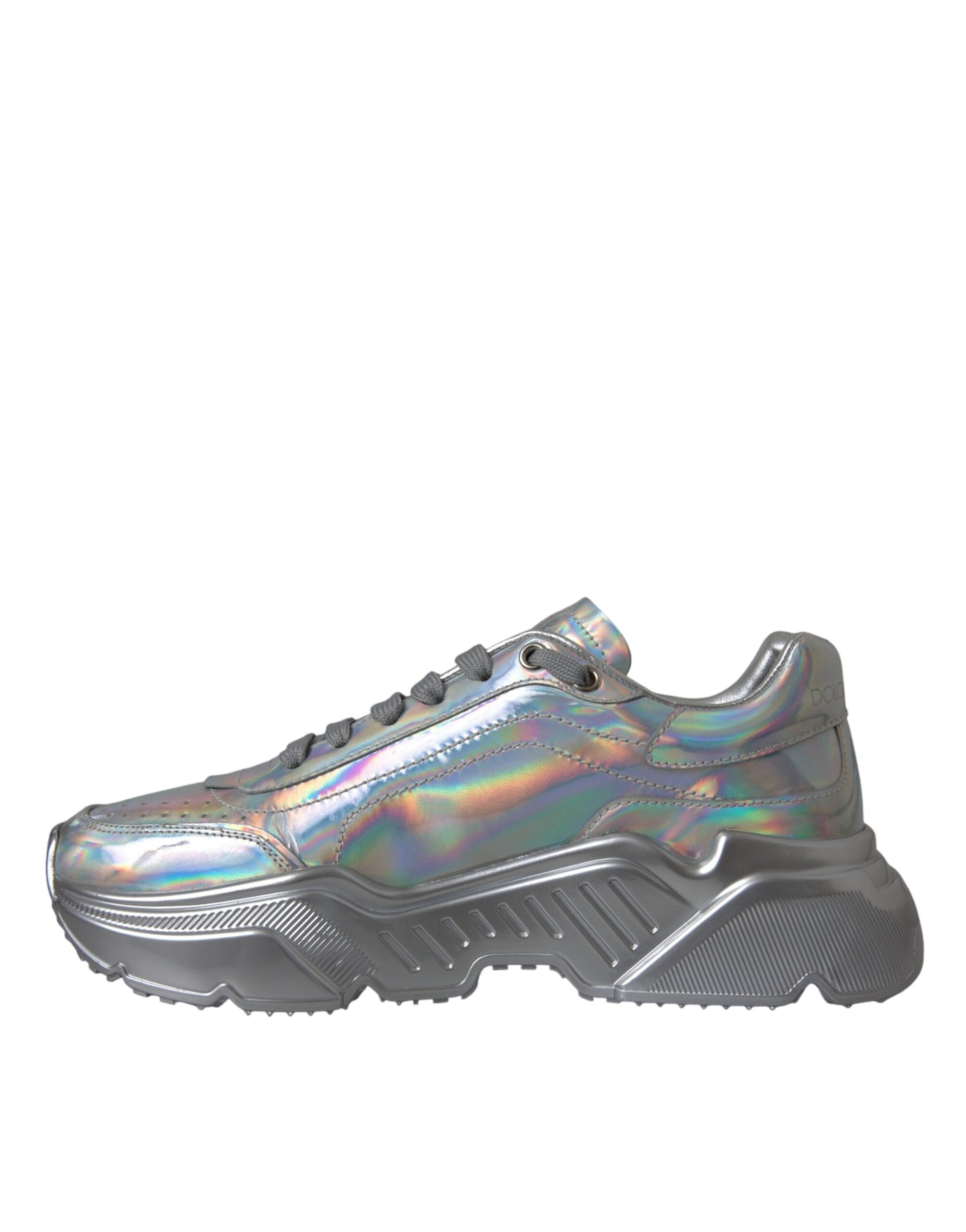 Dolce & Gabbana silver iridescent DAYMASTER leather sneakers shoes-5