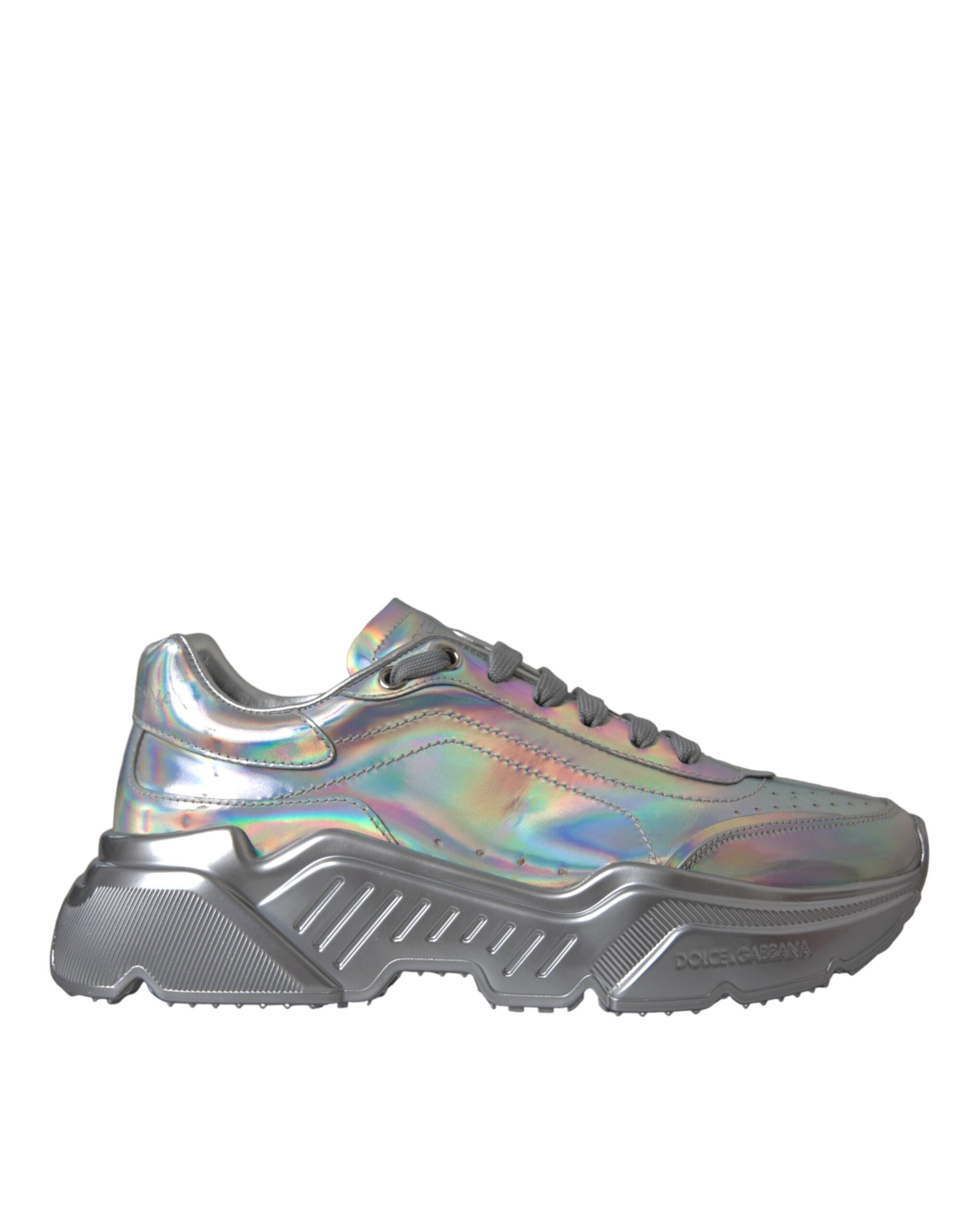 Dolce & Gabbana silver iridescent DAYMASTER leather sneakers shoes-1