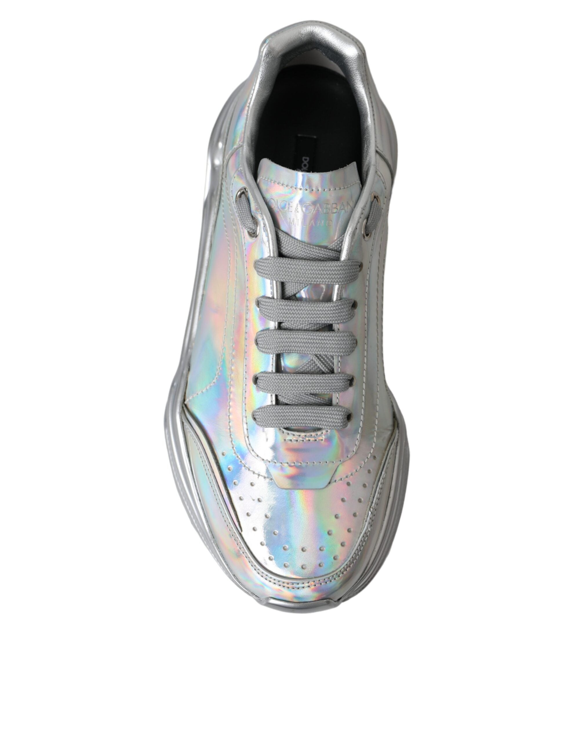 Dolce & Gabbana silver iridescent DAYMASTER leather sneakers shoes-8