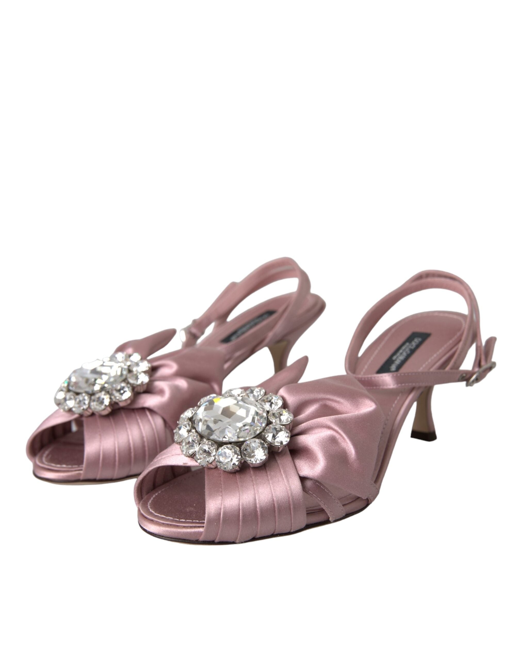 Dolce & Gabbana Rosa Keira Crystal Heels Sandals Shoes-3