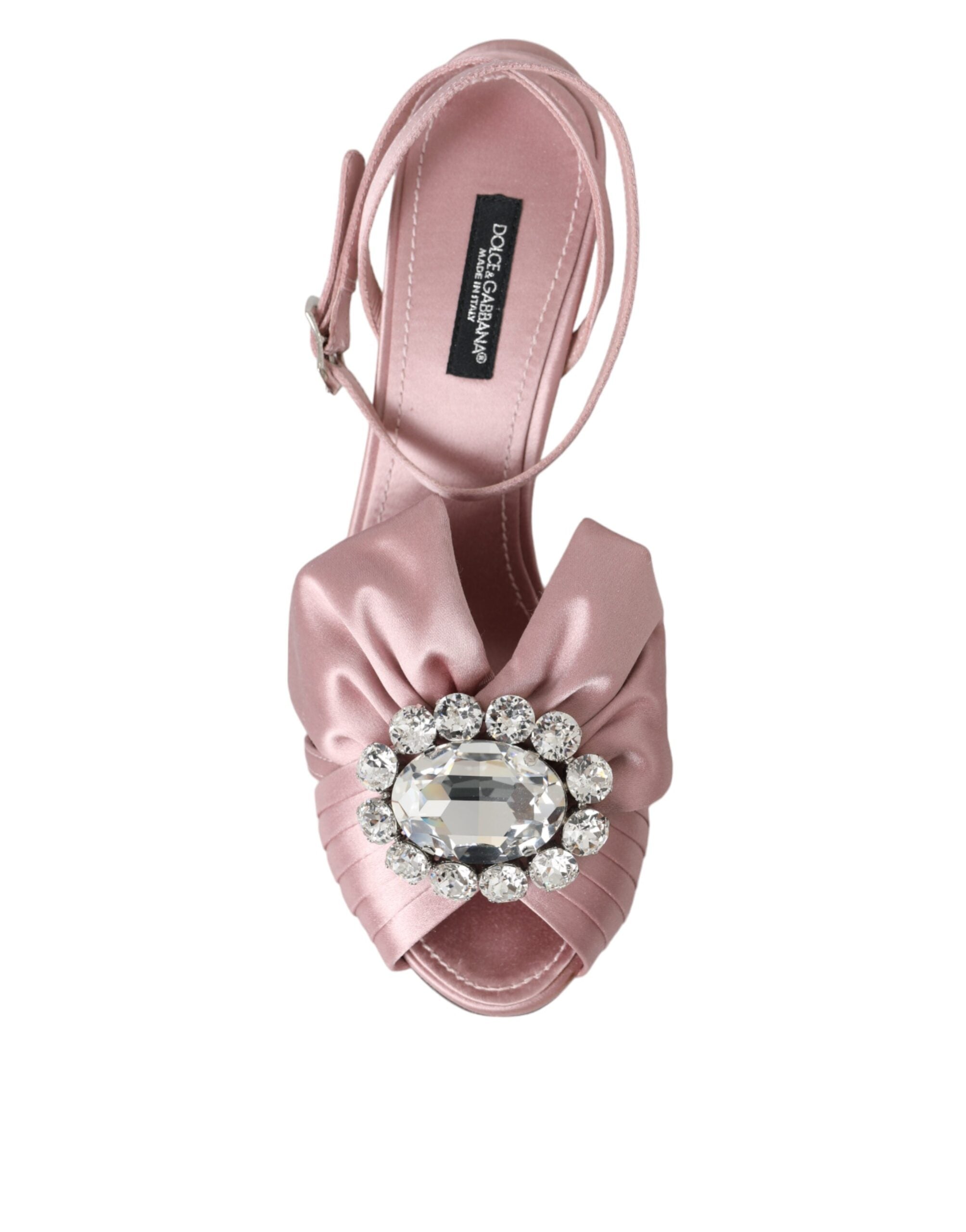 Dolce & Gabbana Rosa Keira Crystal Heels Sandals Shoes-8