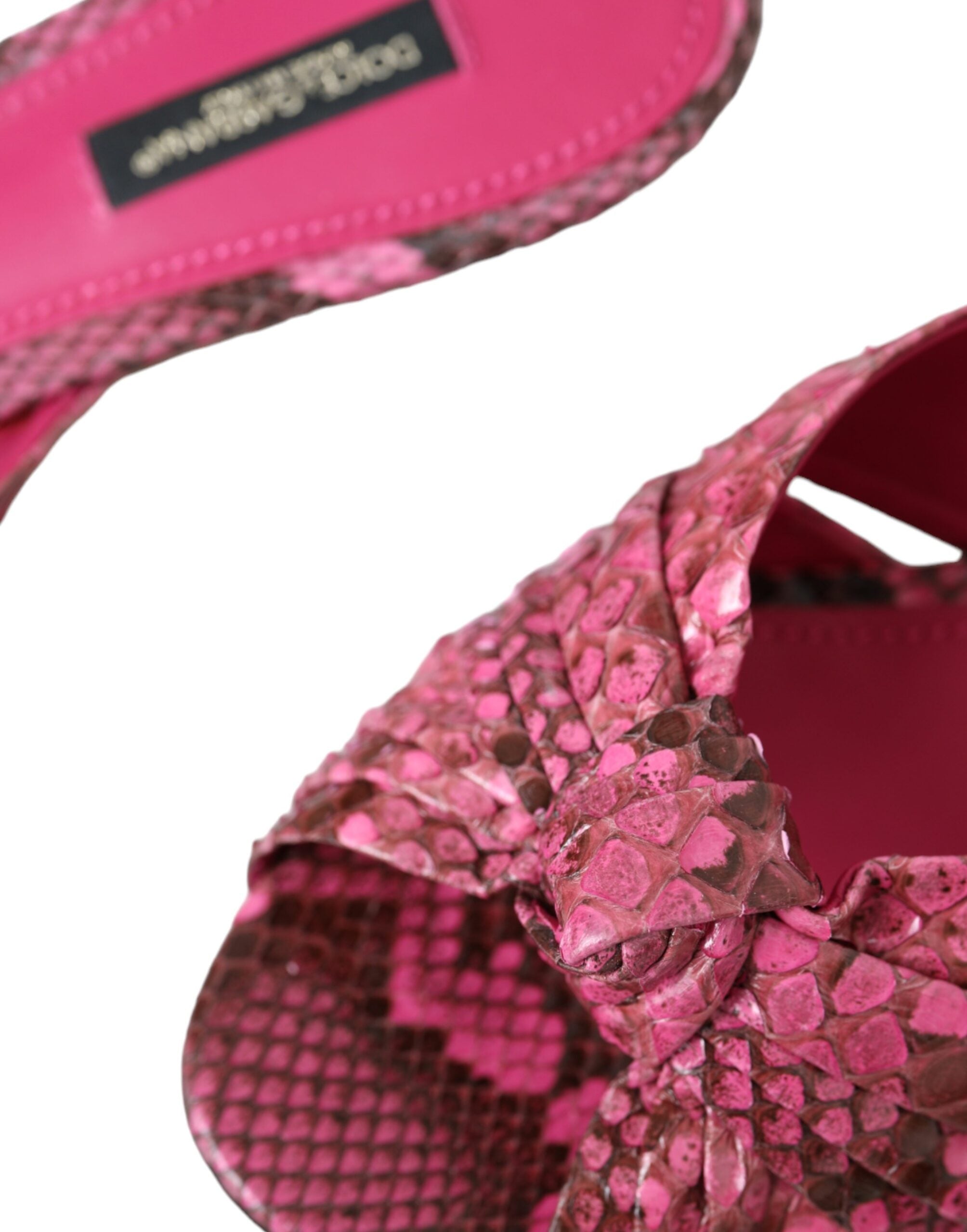 Dolce & Gabbana Rosa Exotische Leder Kitten Heels Rutschen Schuhe-7