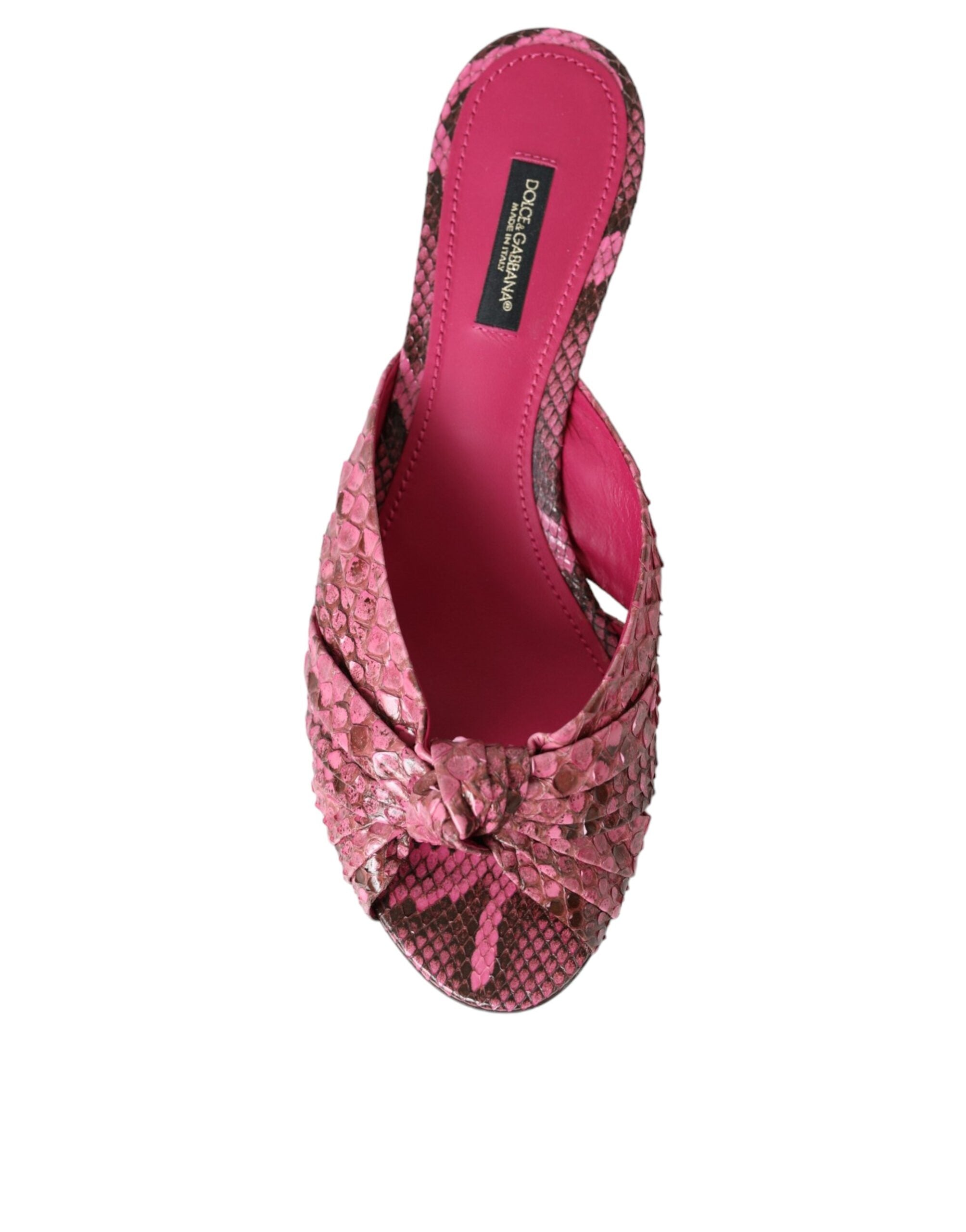 Dolce & Gabbana Rosa Exotische Leder Kitten Heels Rutschen Schuhe-8