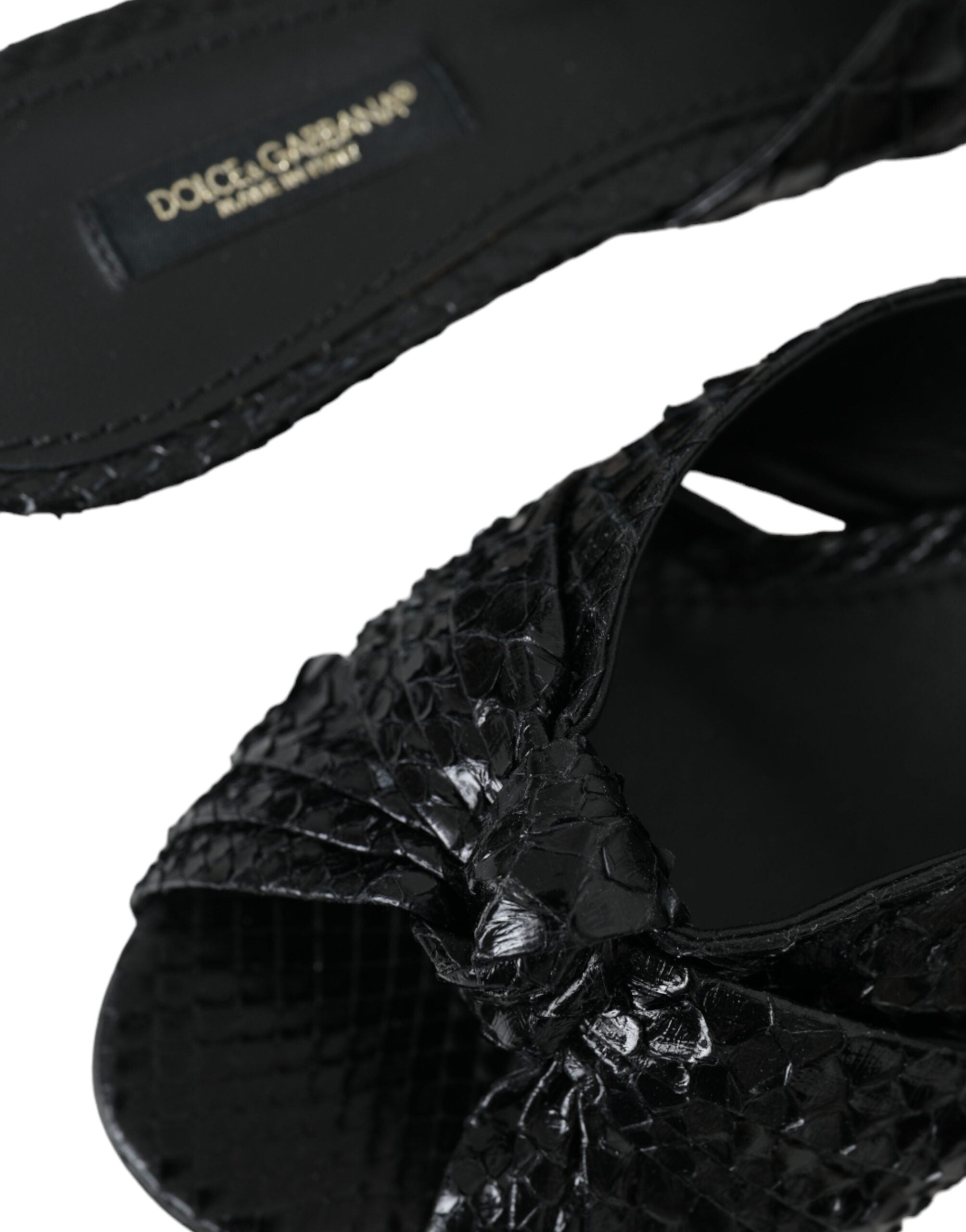 Sandalias de tacón de piel exótica negra de Dolce & Gabbana-7