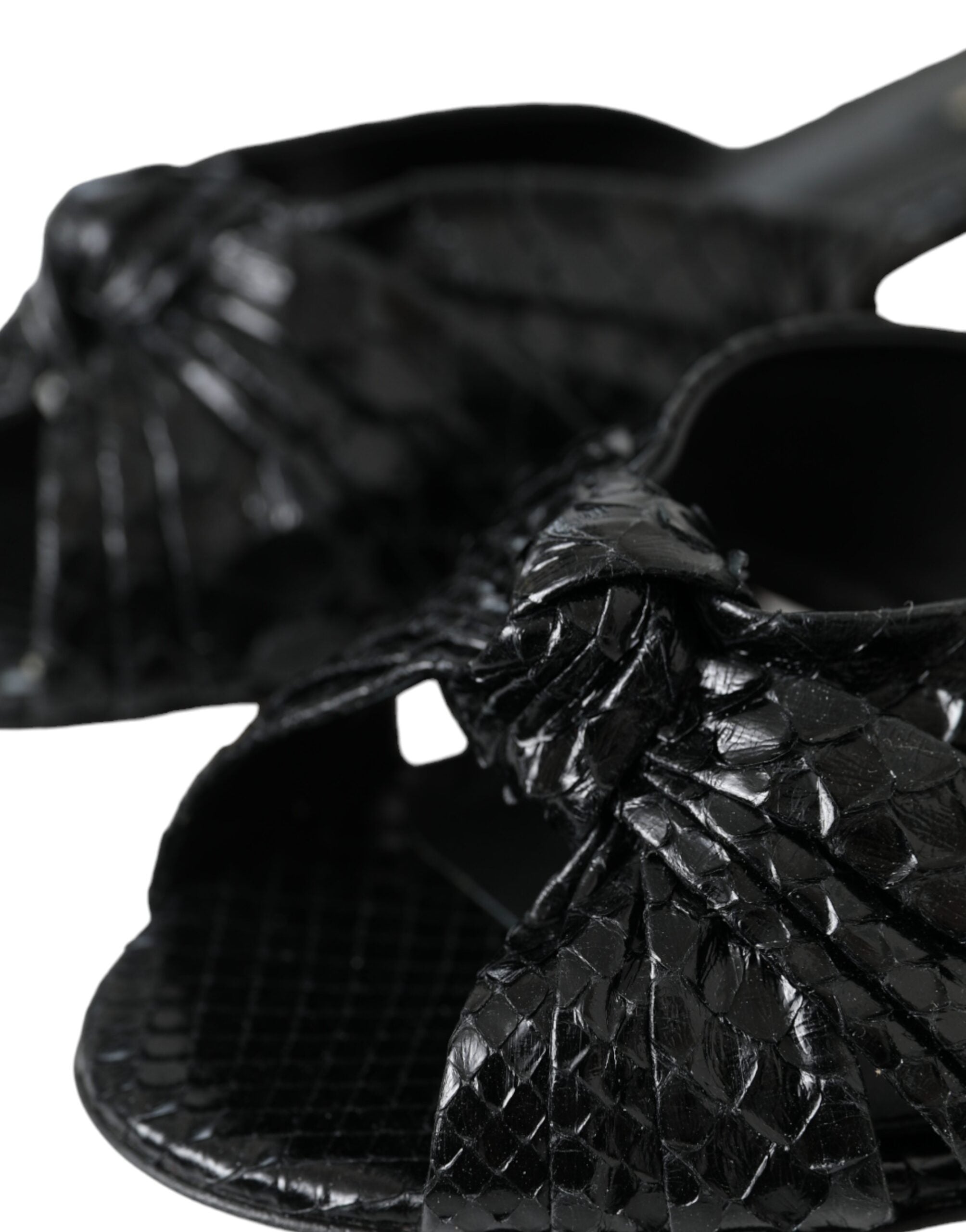 Sandalias de tacón de piel exótica negra de Dolce & Gabbana-8