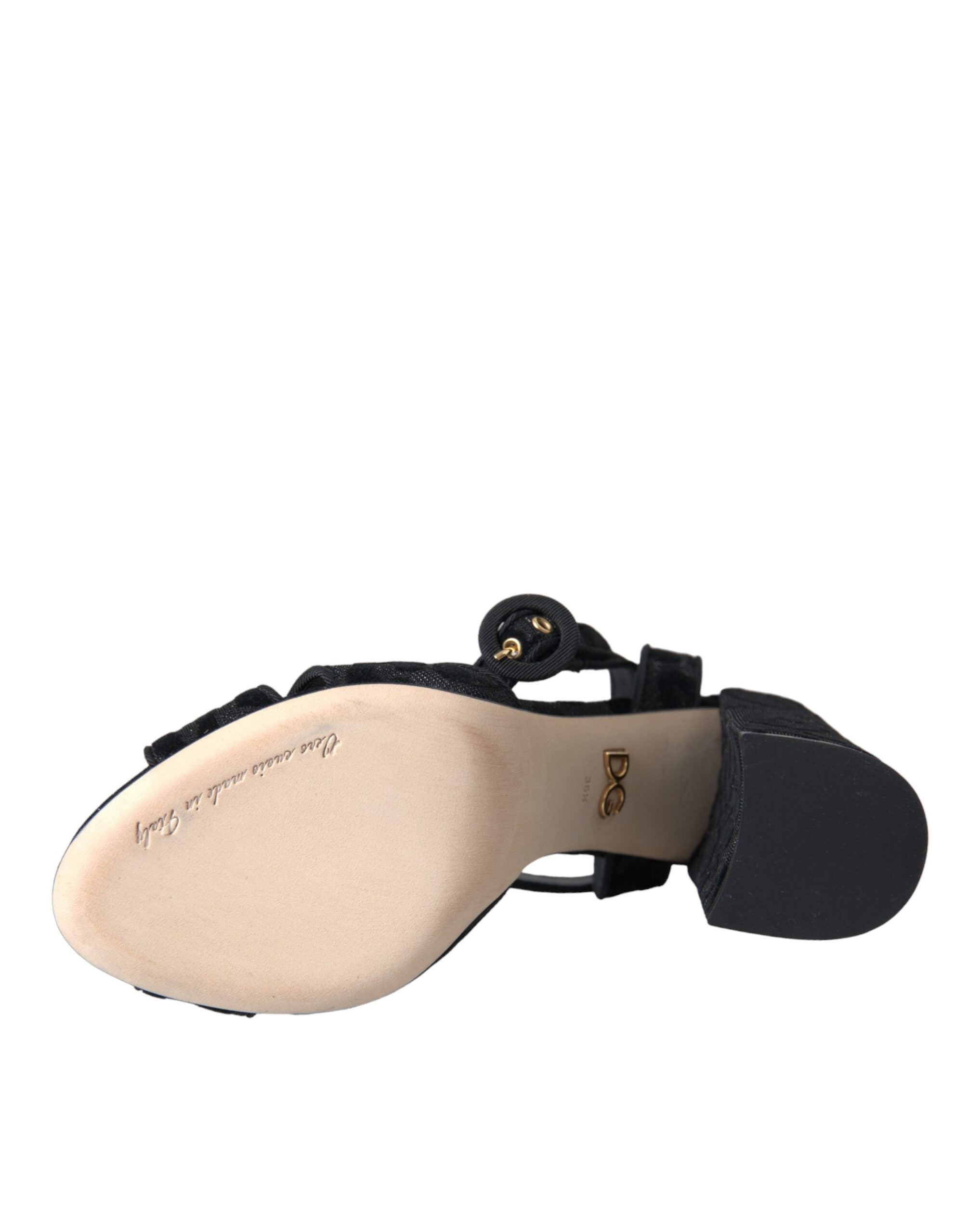 Dolce & Gabbana Schwarz Leopard Wildleder Heels Sandalen Schuhe-5