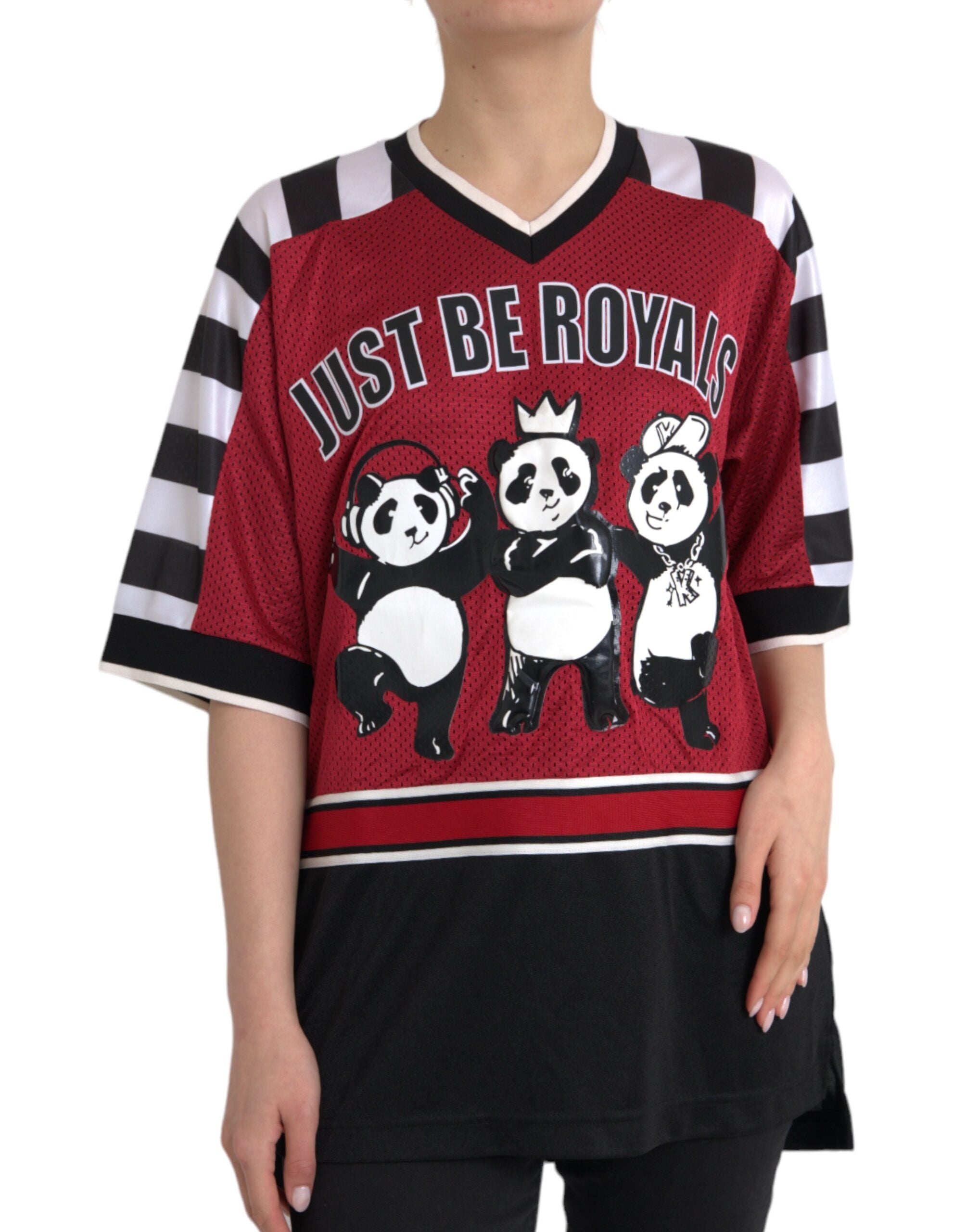 Dolce & Gabbana Oversized Multicolored Royal Panda T-Shirt-1