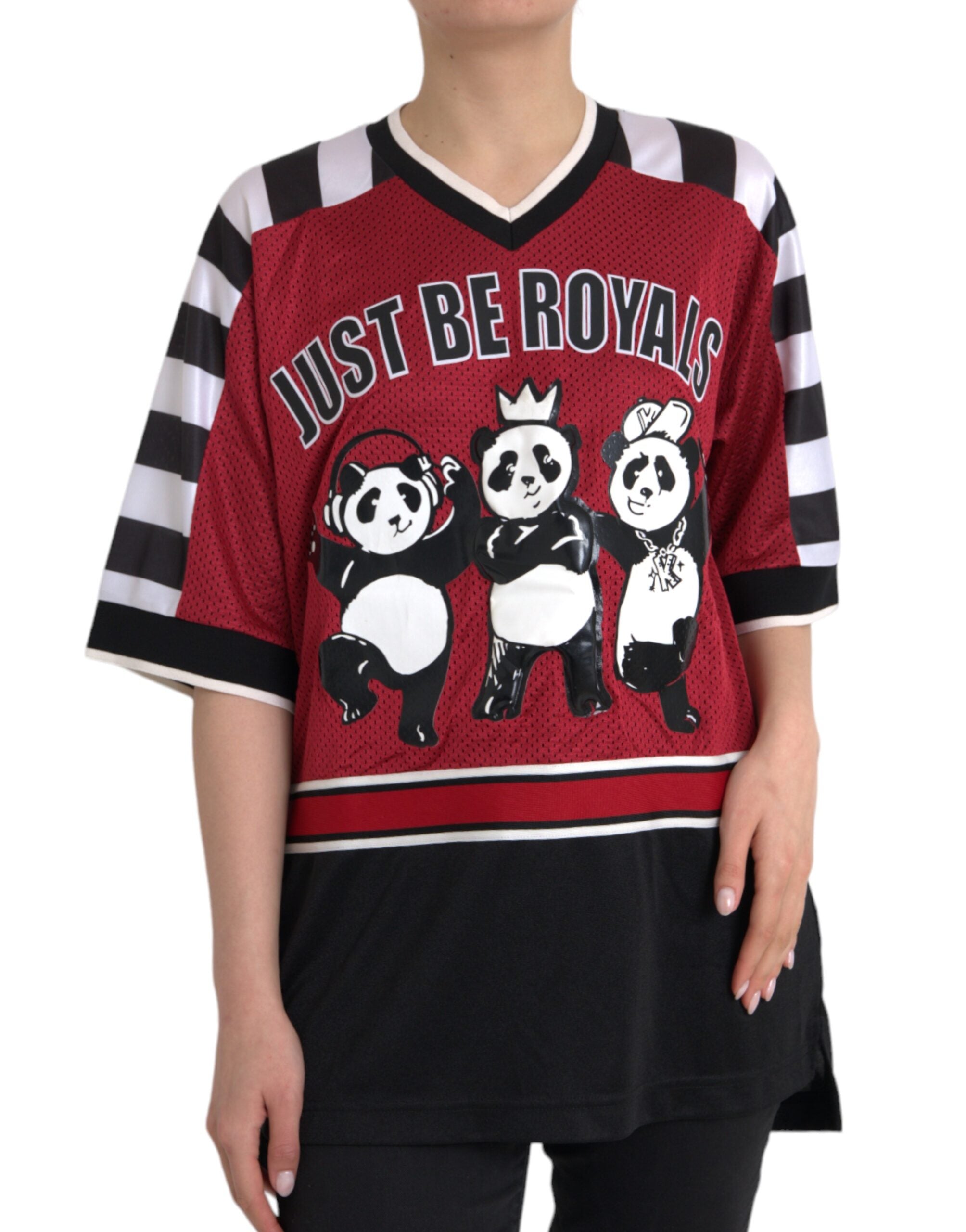 Dolce & Gabbana Oversized Multicolored Royal Panda T-Shirt-3