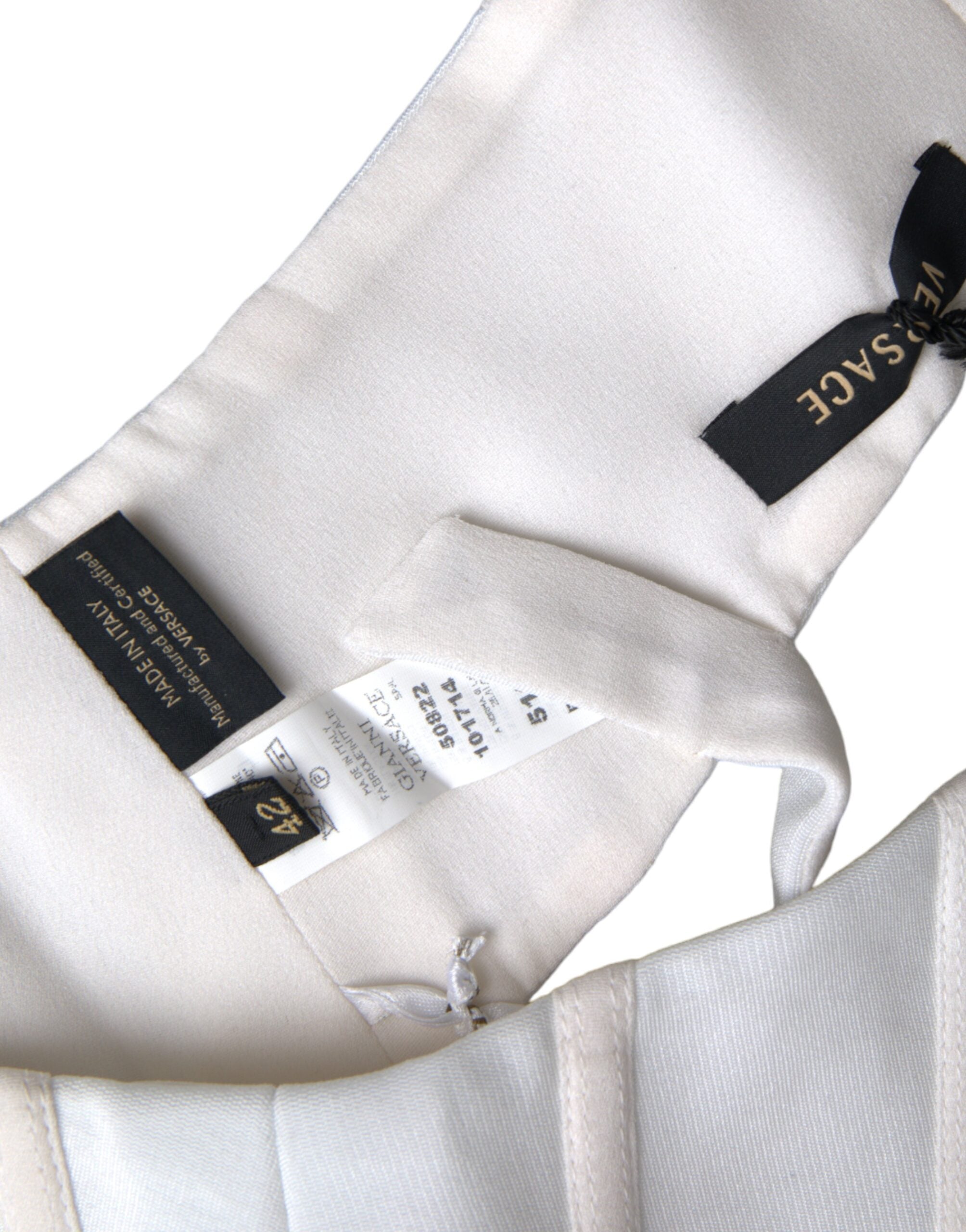 Versace White Viscose Bustier Sleeveless Cropped Top-6