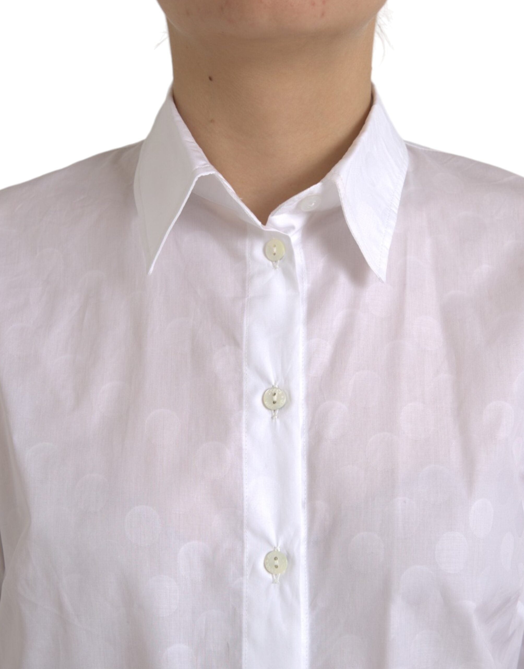 Dolce & Gabbana White short-sleeved polo shirt with collar-5