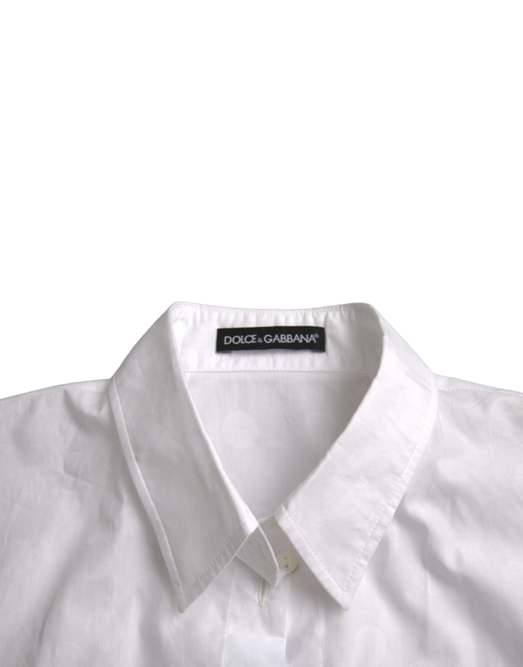 Dolce & Gabbana White short-sleeved polo shirt with collar-7