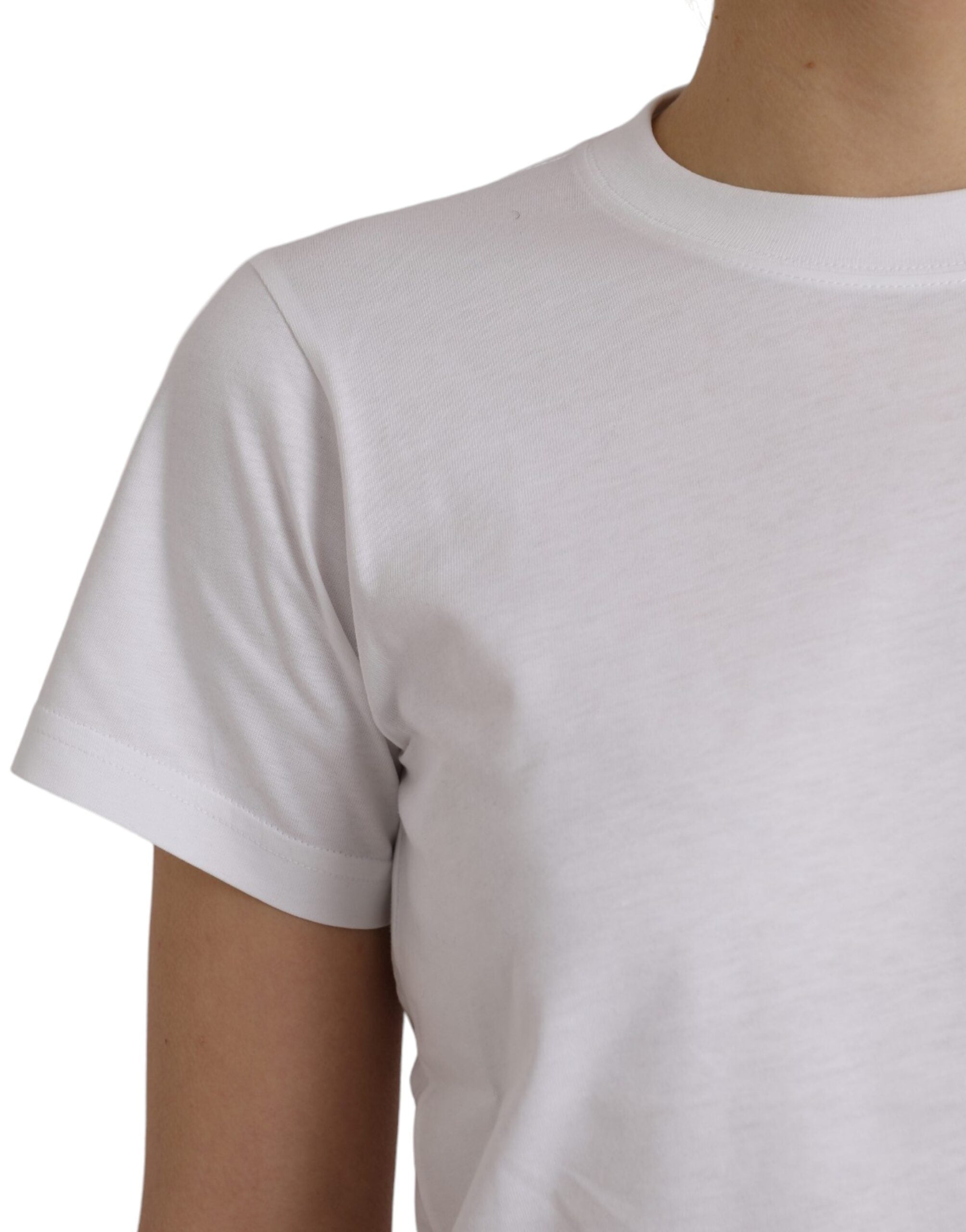 Camiseta Balenciaga de algodón blanca con cuello redondo y manga corta-5
