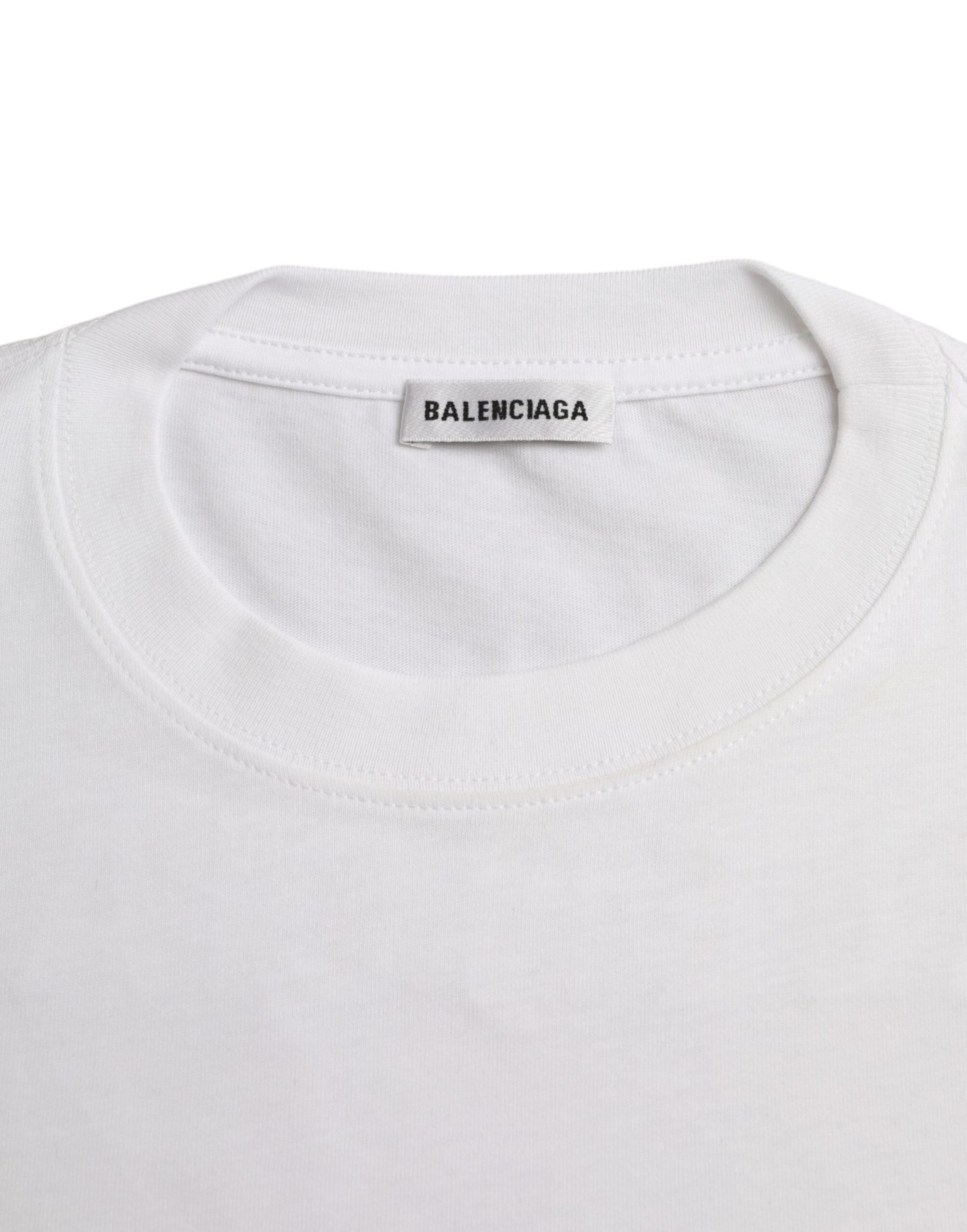 Camiseta Balenciaga de algodón blanca con cuello redondo y manga corta-6