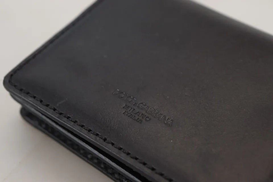 Dolce & Gabbana Black Leather Bifold Shoulder Sling Women's Wallet-3