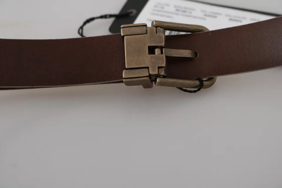 Dolce & Gabbana Cream Beige Gold Buckle Waist Leather Belt-6