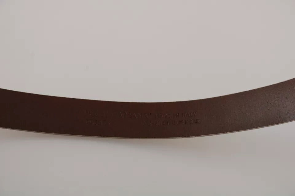 Dolce & Gabbana Cream Beige Gold Buckle Waist Leather Belt-5
