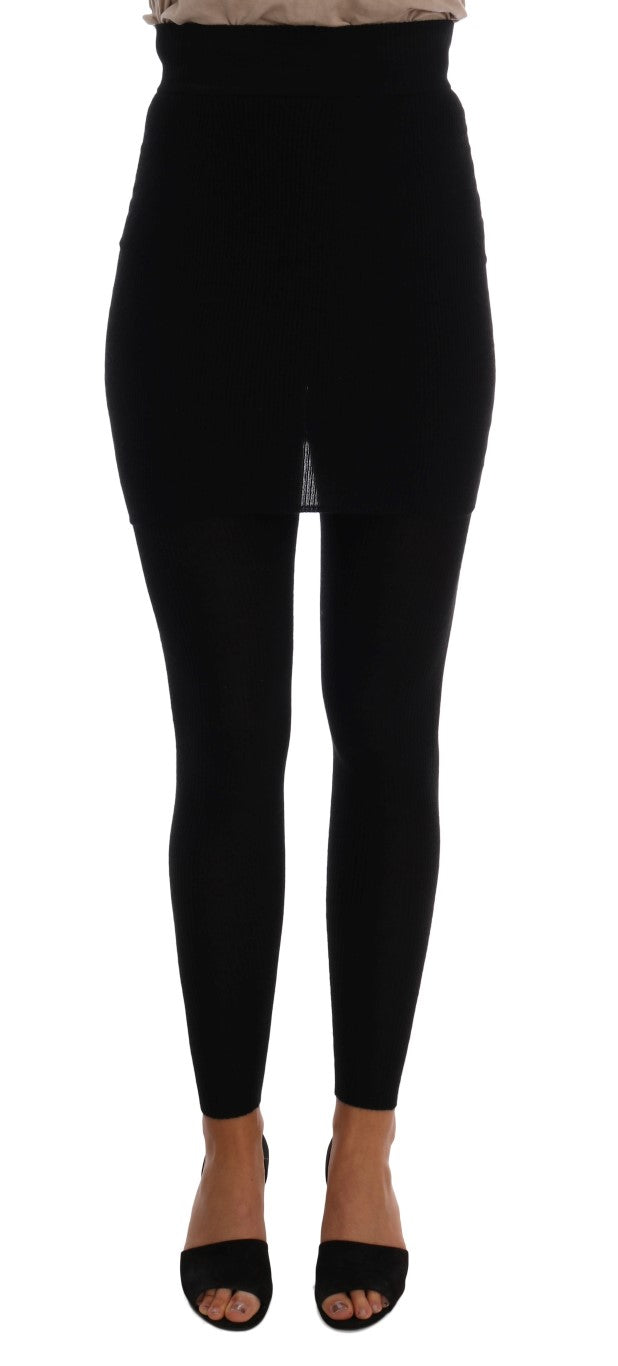 Dolce & Gabbana Schwarze Kaschmir-Seiden-Stretchstrumpfhose Strümpfe-2