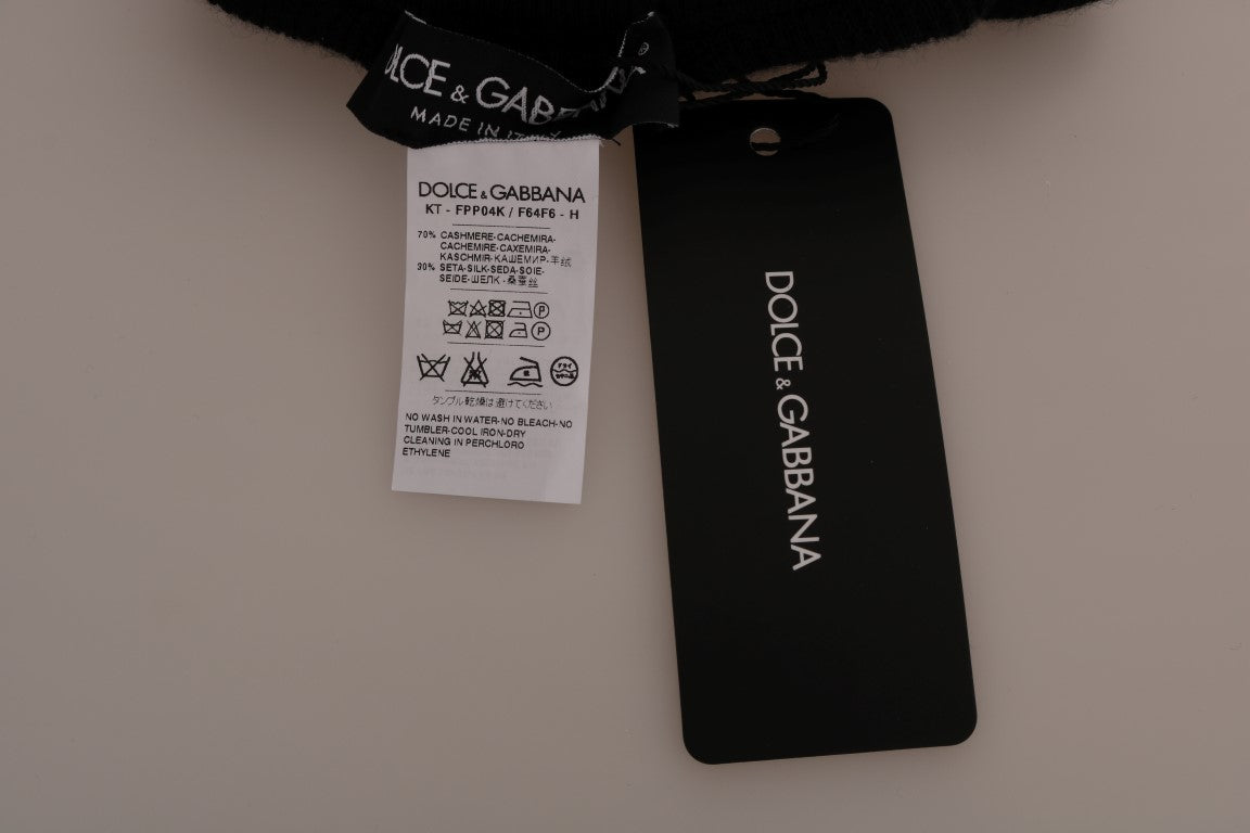 Dolce & Gabbana Schwarze Kaschmir-Seiden-Stretchstrumpfhose Strümpfe-4