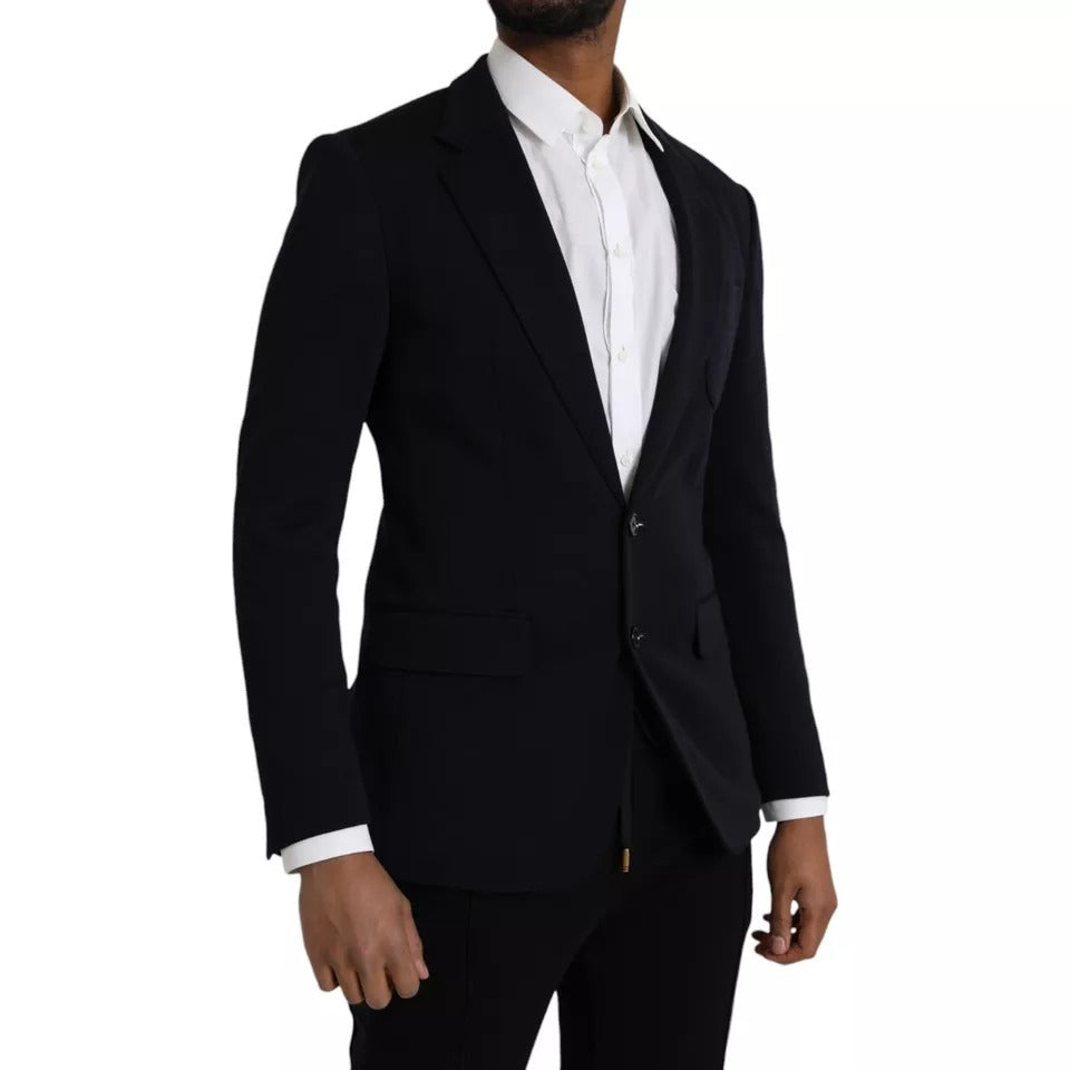 Dolce & Gabbana Blue Wool Single-Breasted Notch Blazer-2