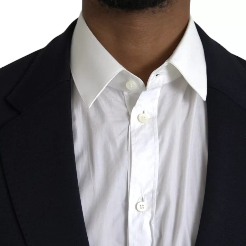 Dolce & Gabbana Blue Wool Single-Breasted Notch Blazer-7
