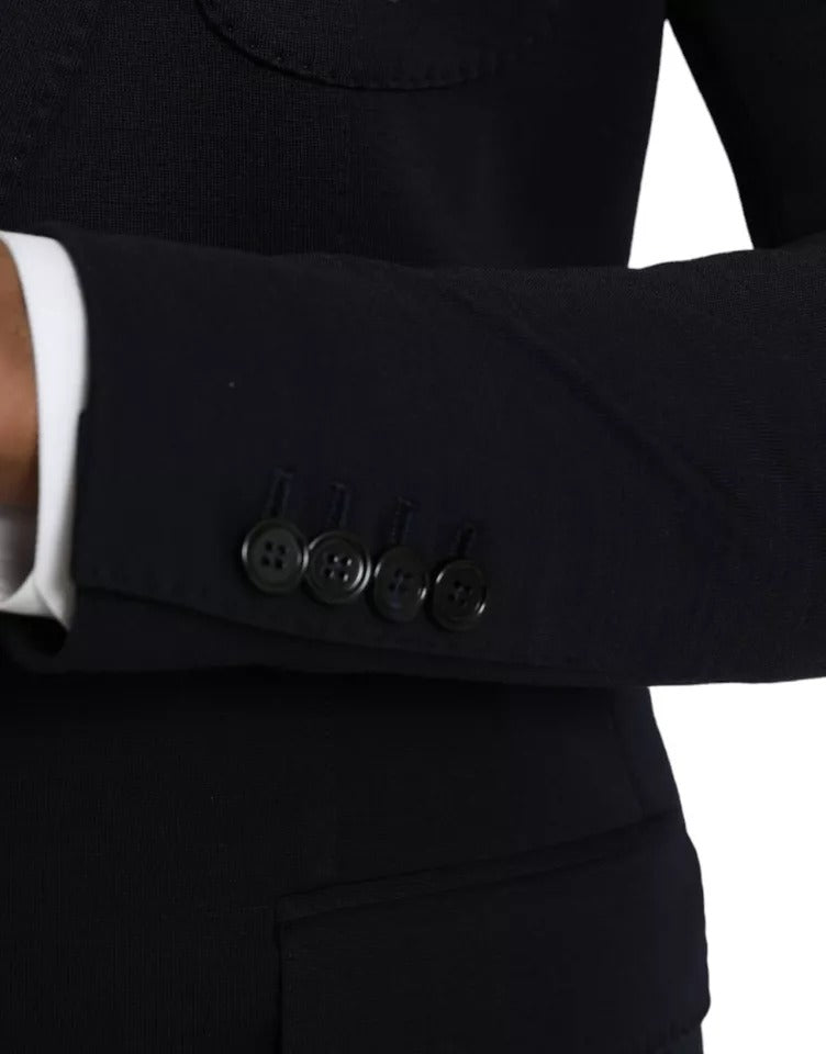 Dolce & Gabbana Blue Wool Single-Breasted Notch Blazer-5