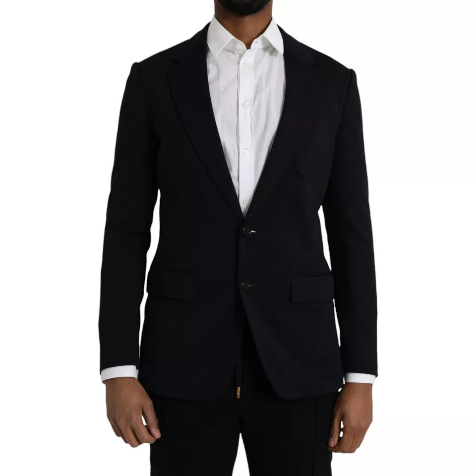 Dolce & Gabbana Blue Wool Single-Breasted Notch Blazer-1