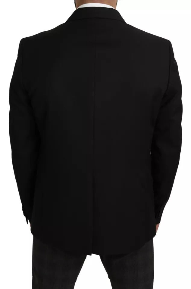 Dolce & Gabbana black wool blazer with a slim fit and notch-3