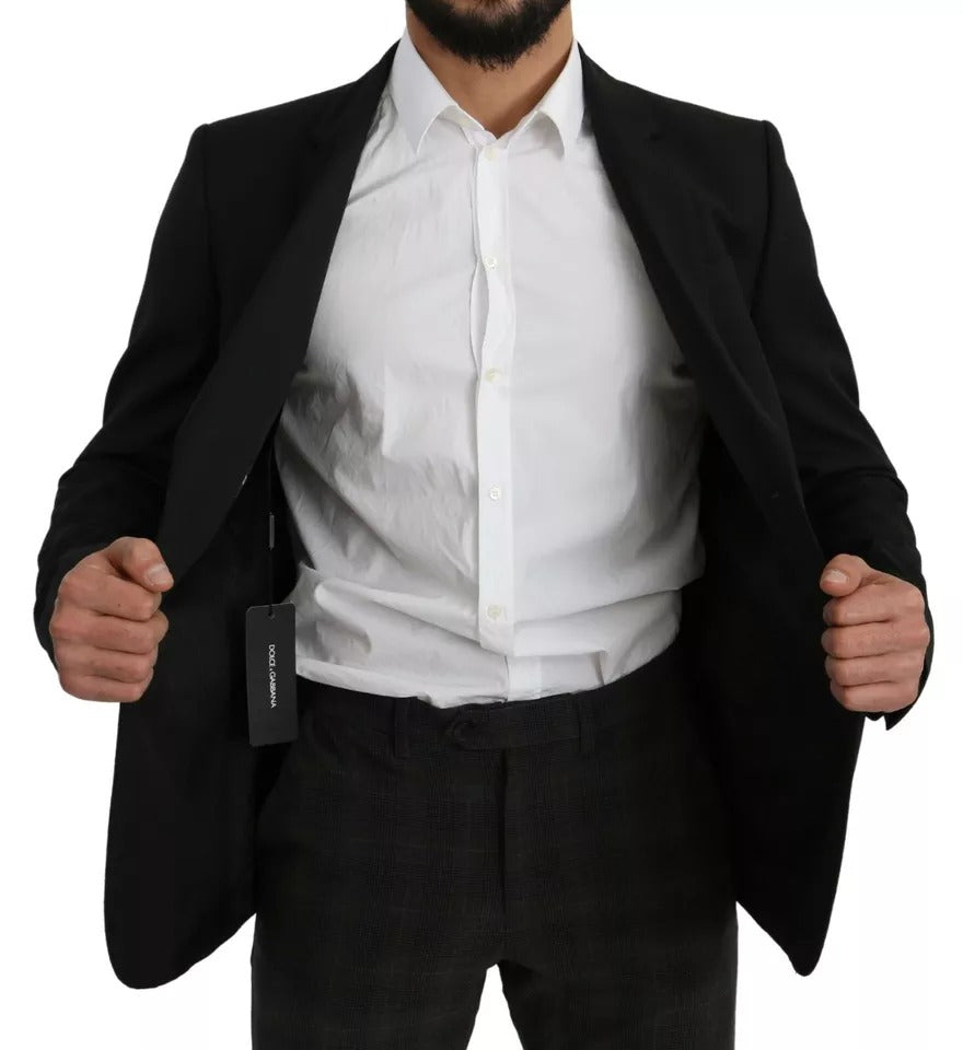 Dolce & Gabbana black wool blazer with a slim fit and notch-5
