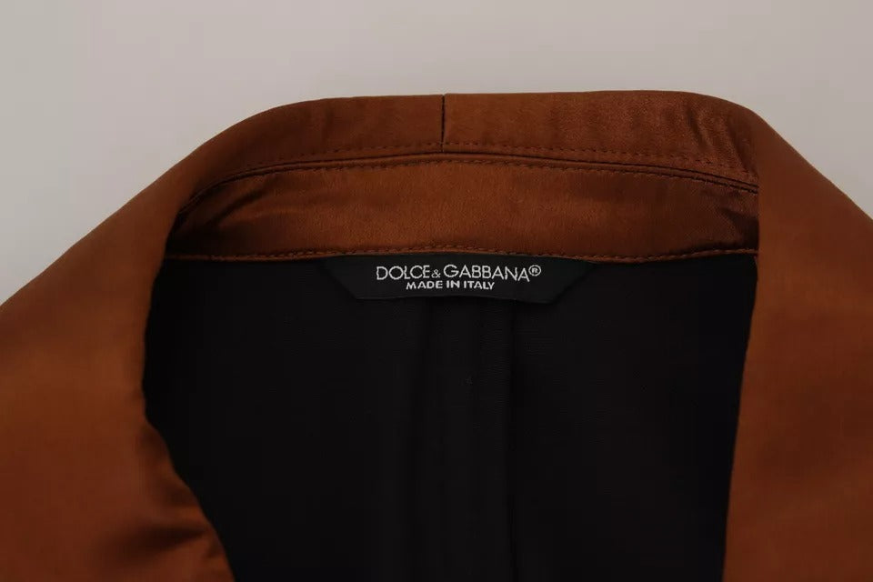 Dolce & Gabbana Bronze Monkey Print Silk Slim Jacket Blazer-6