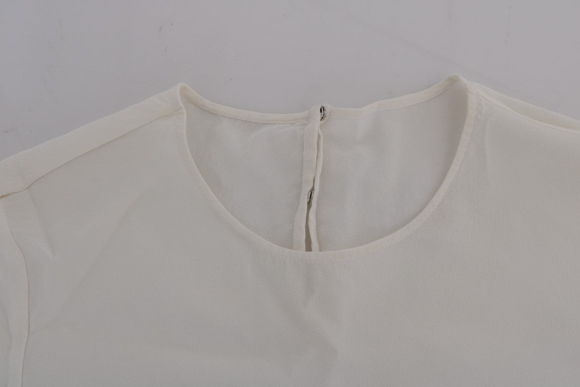 Camiseta de seda blanca Dolce & Gabbana Blusa ITALIA IS LOVE-5