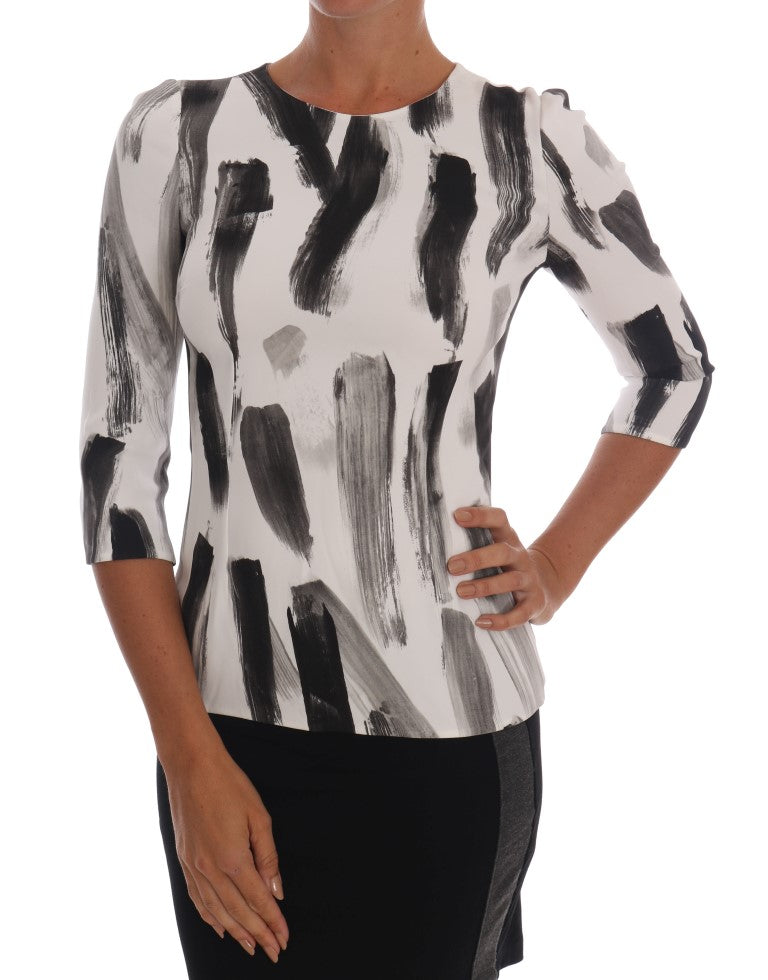 Blusa con estampado de rayas blancas y negras de Dolce & Gabbana-1