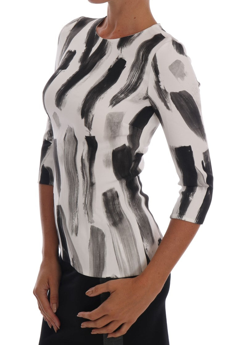 Blusa con estampado de rayas blancas y negras de Dolce & Gabbana-2