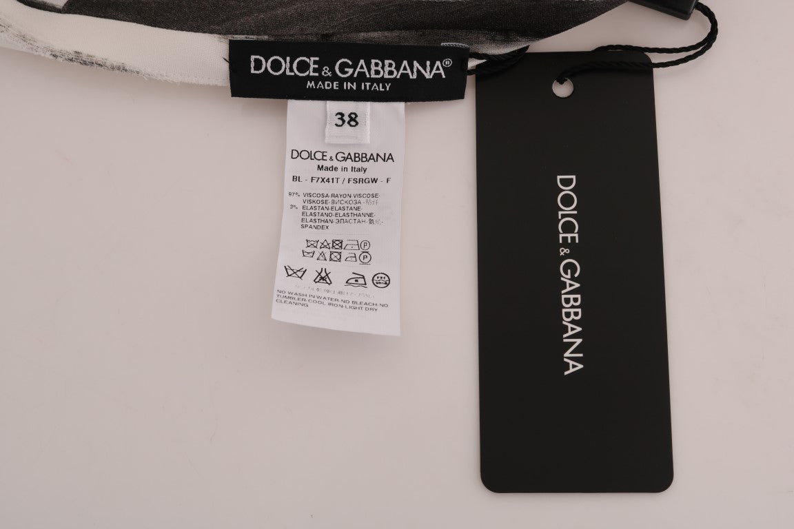 Blusa con estampado de rayas blancas y negras de Dolce & Gabbana-5