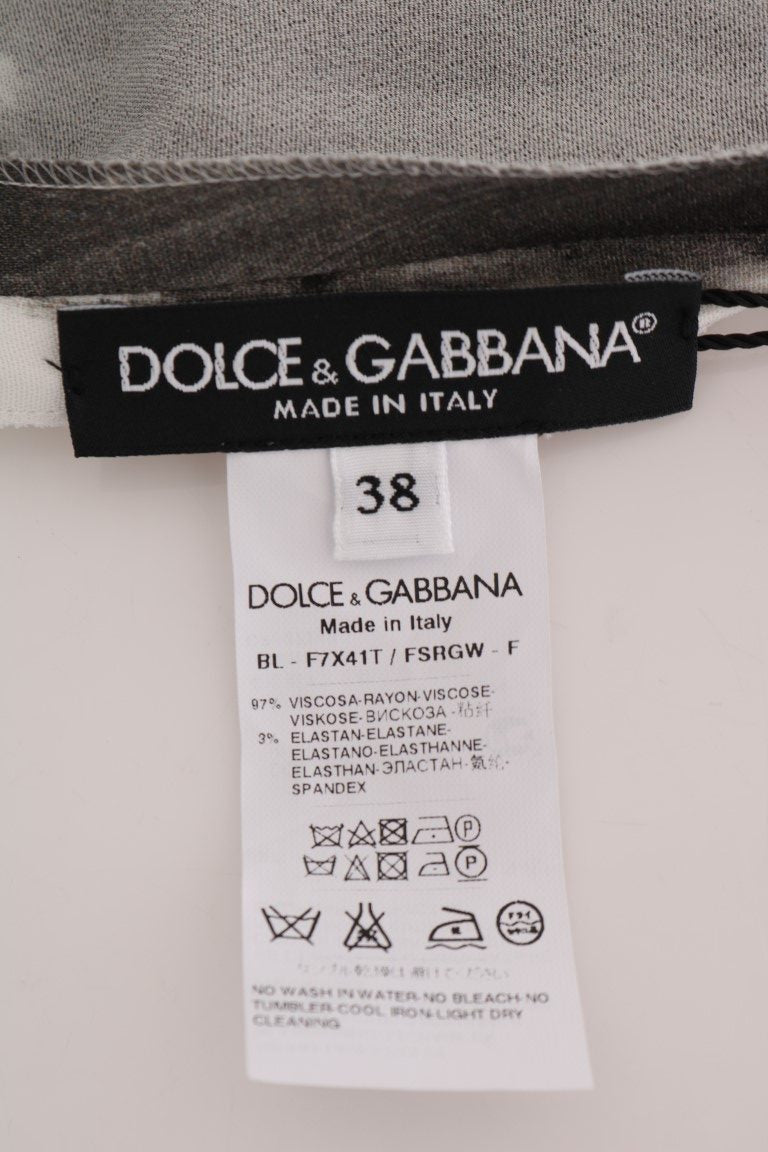 Blusa con estampado de rayas blancas y negras de Dolce & Gabbana-6