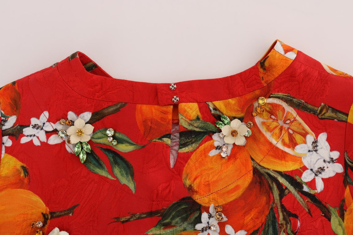Dolce & Gabbana orange blouse with crystal embellishment-4